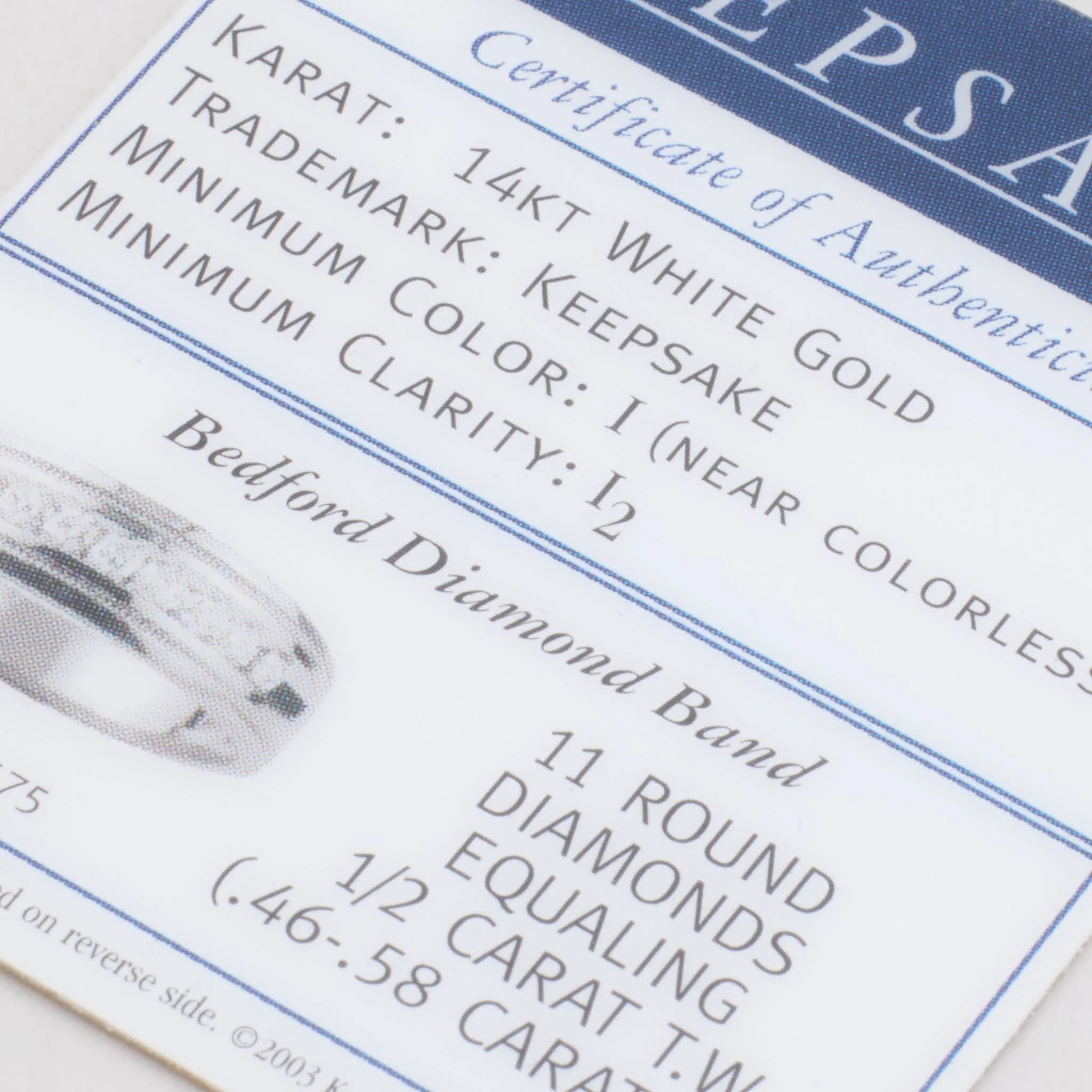 Band med diamant (0.46 ct) i 14K vitt guld strl. 20.7 / strl. 65 - Image 6