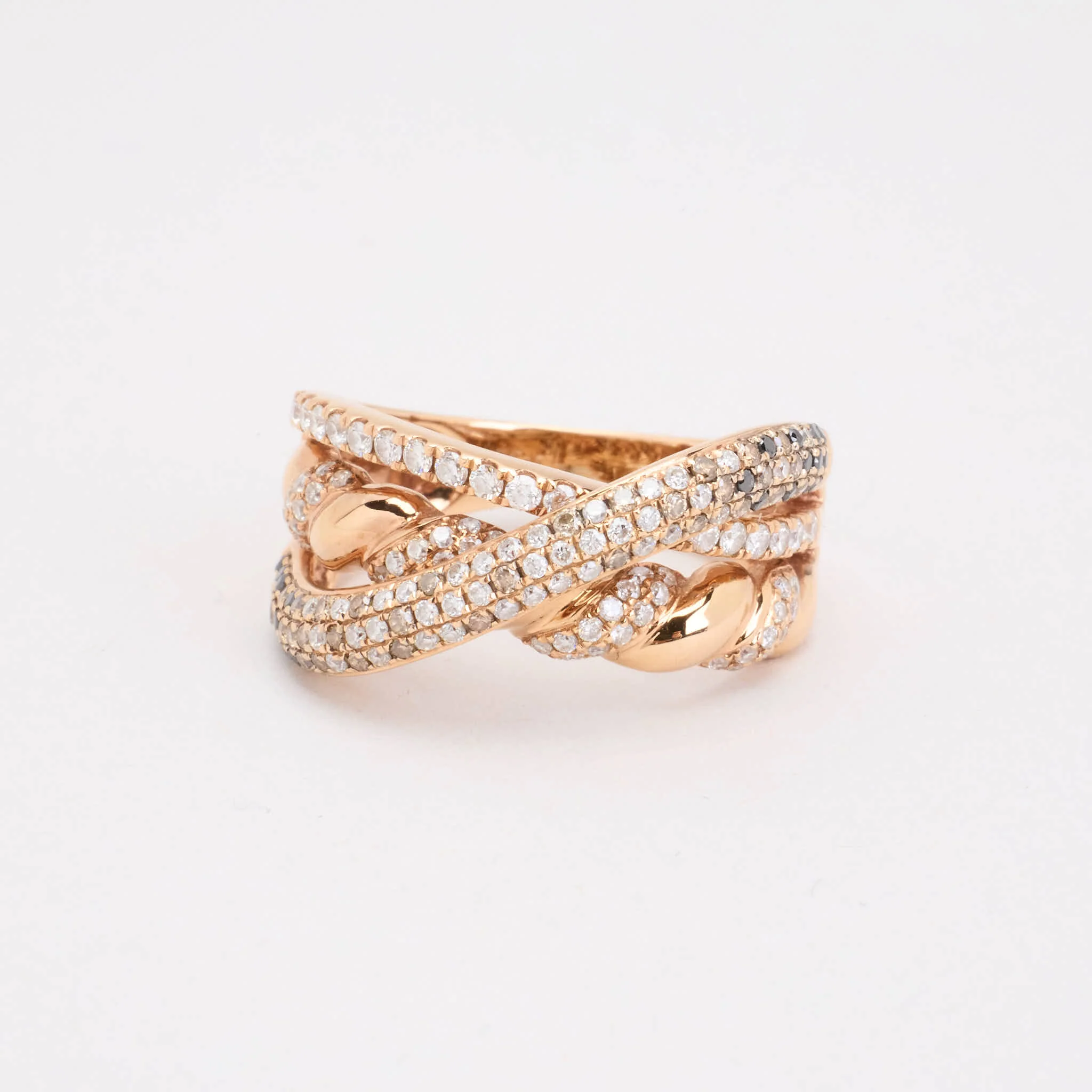 Crossoverring med diamant (0.54 ct) i 18K roséguld strl. 16.9 / strl. 53