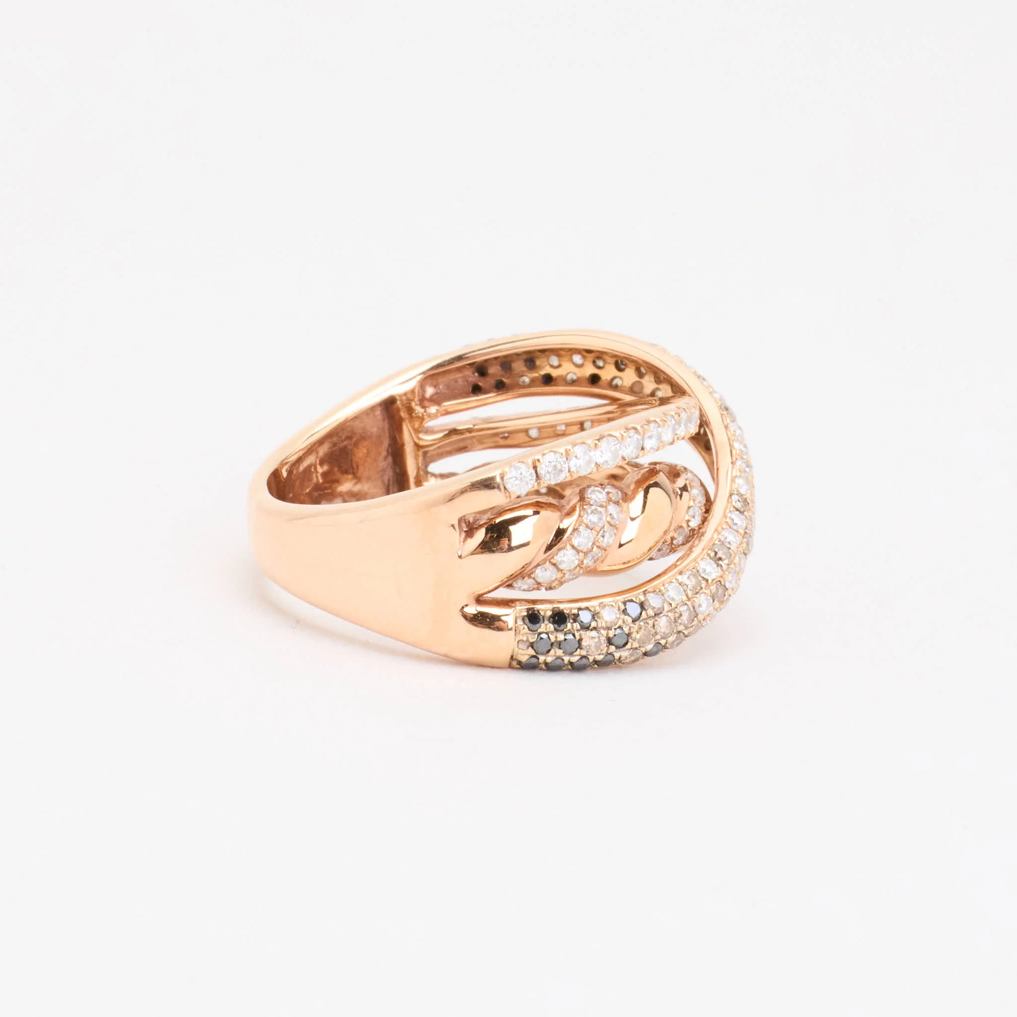 Crossoverring med diamant (0.54 ct) i 18K roséguld strl. 16.9 / strl. 53 - Image 2
