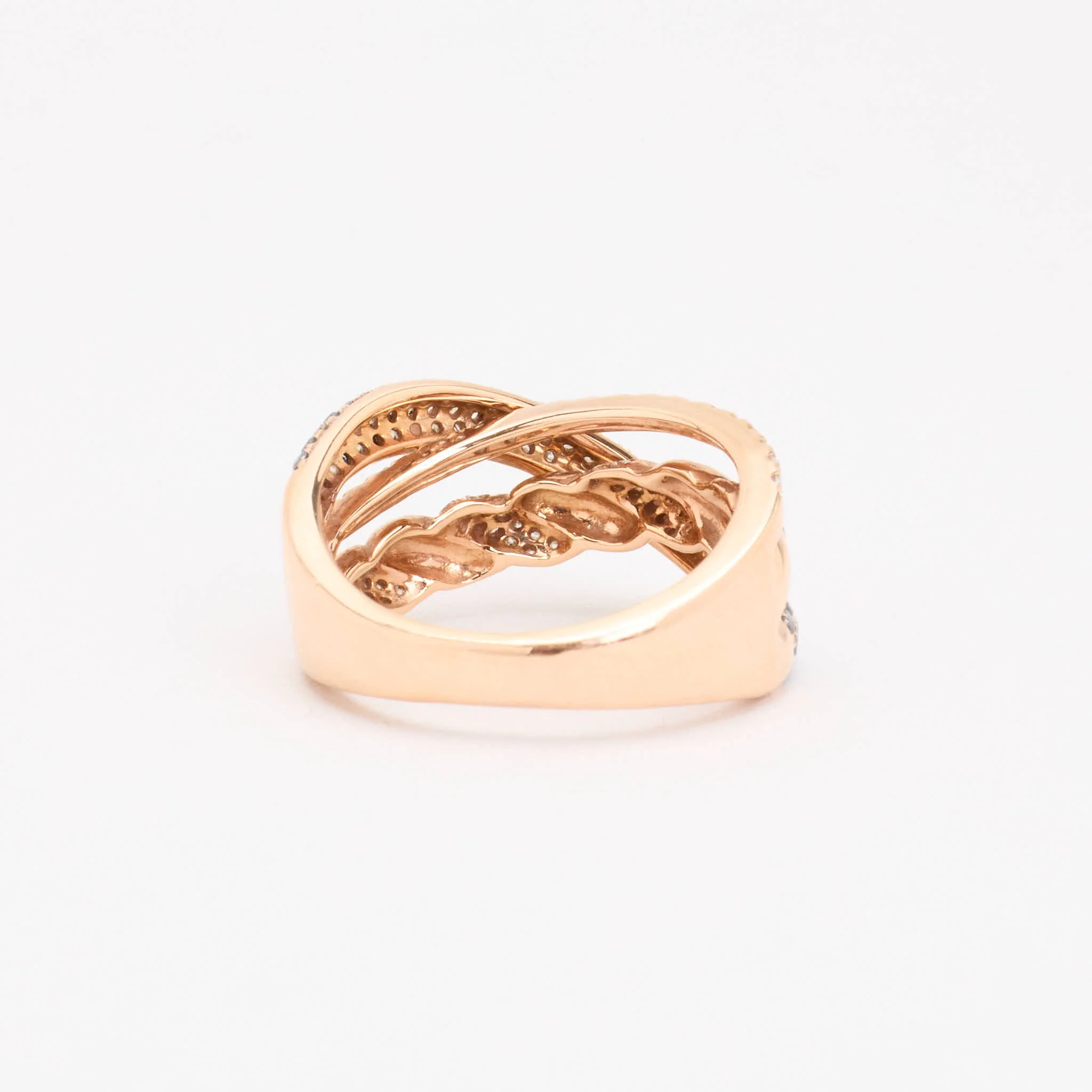 Crossoverring med diamant (0.54 ct) i 18K roséguld strl. 16.9 / strl. 53 - Image 3