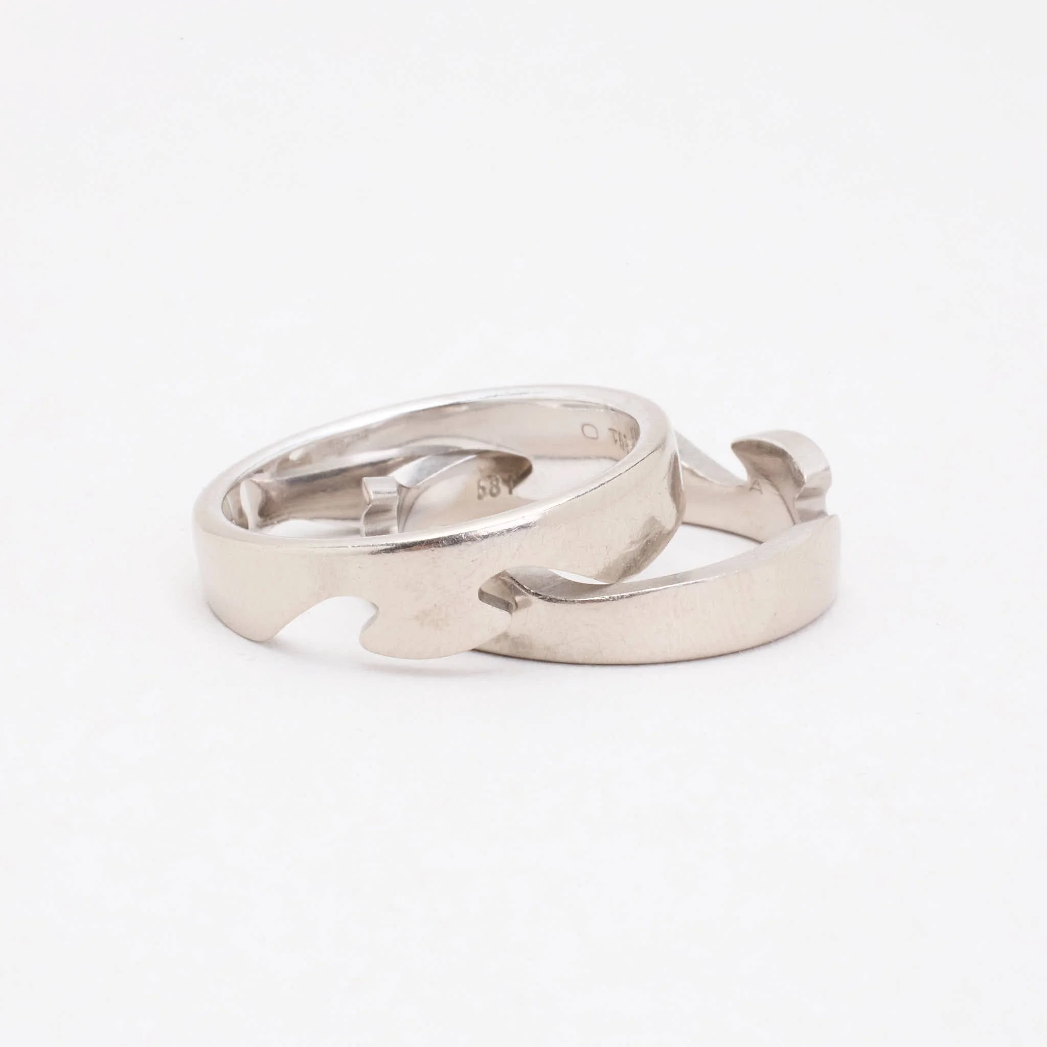 Georg Jensen Fusion band i 18K vitt guld strl. 18.8 / strl. 59 - Image 5