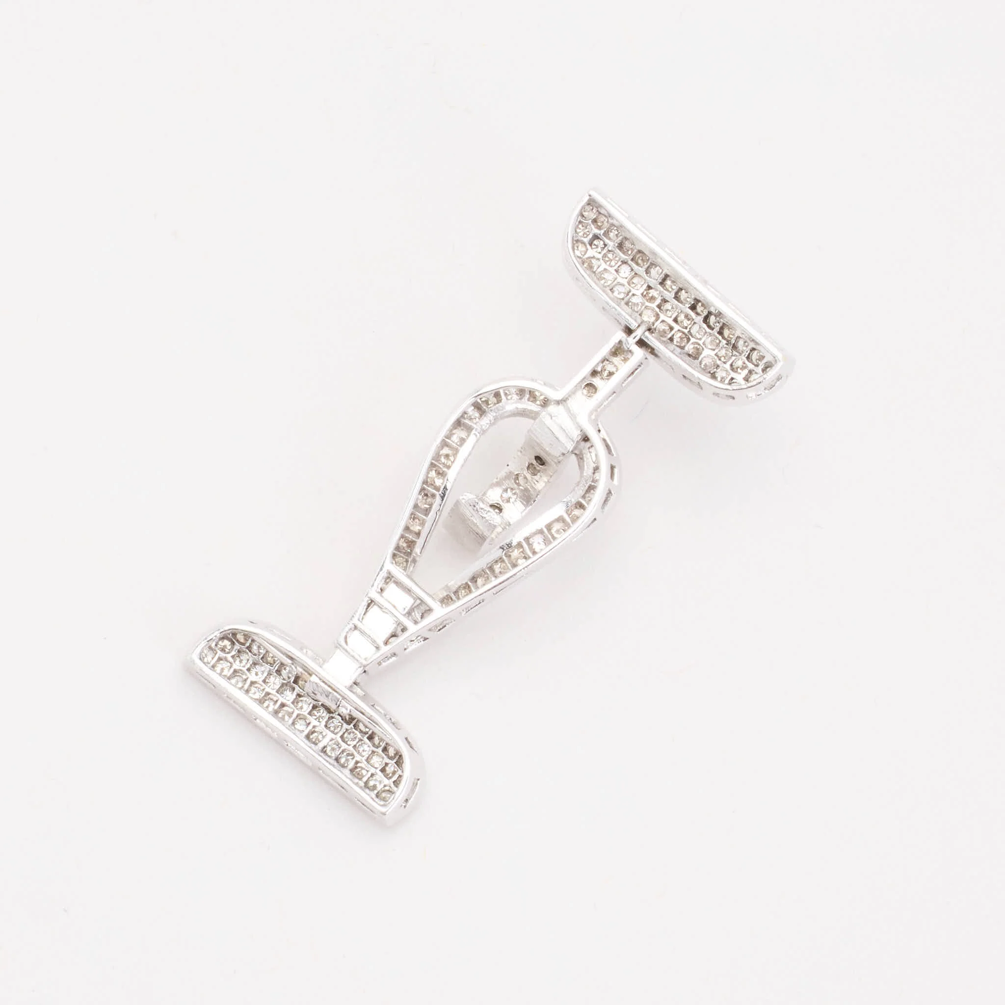 Pärllås med diamant (1.14 ct) i 14K vitt guld, 4.5 cm, 9.85 g - Image 2