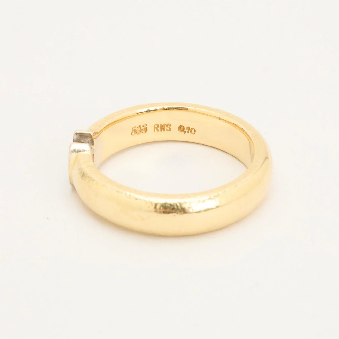 Band med diamant (0.11 ct) i 14K guld och vitt guld strl. 17.8 / strl. 56 - Image 5