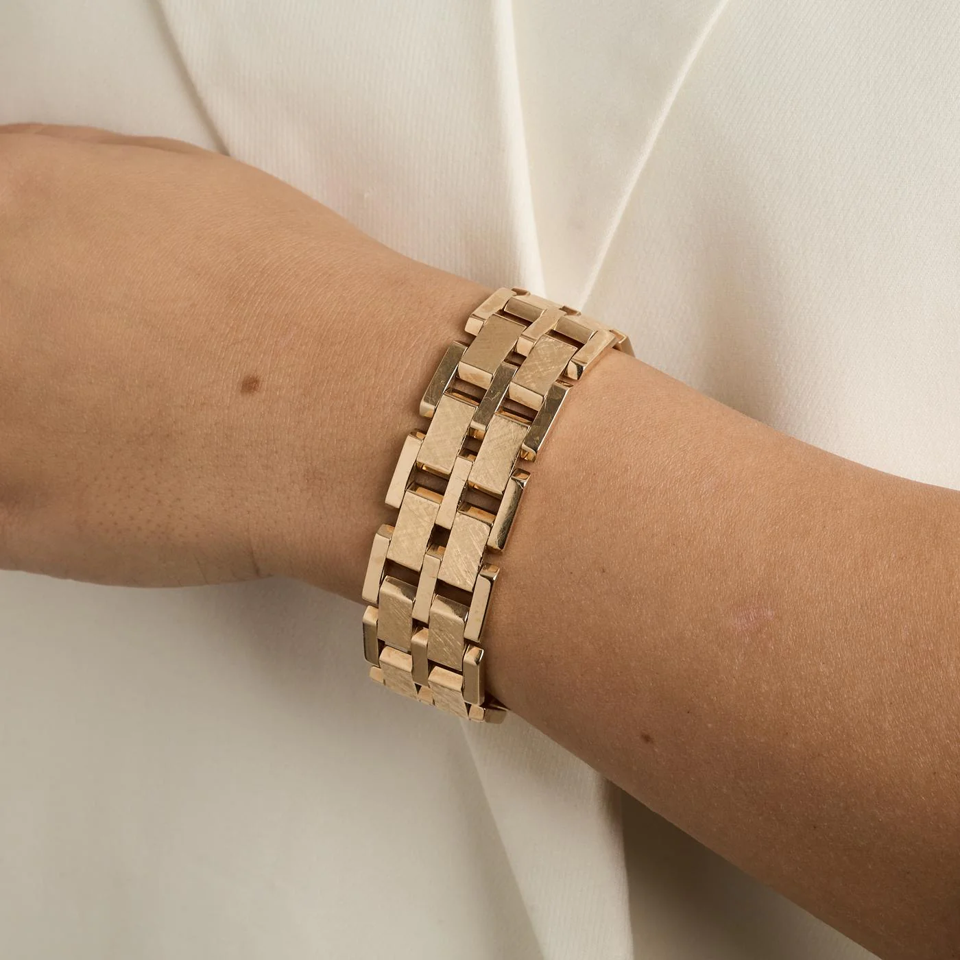 Block Armband i 14K guld, 19 cm, 43.18 g - Image 2