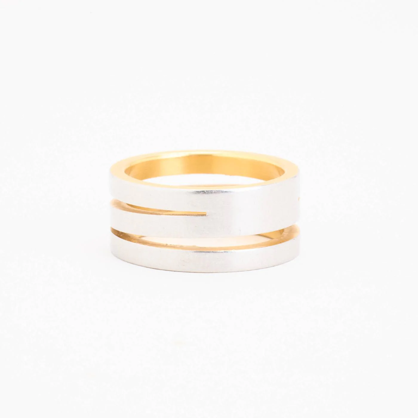 Band i 18K guld och vitt guld strl. 18.1 - 18.5 / strl. 57 - 58 - Image 3