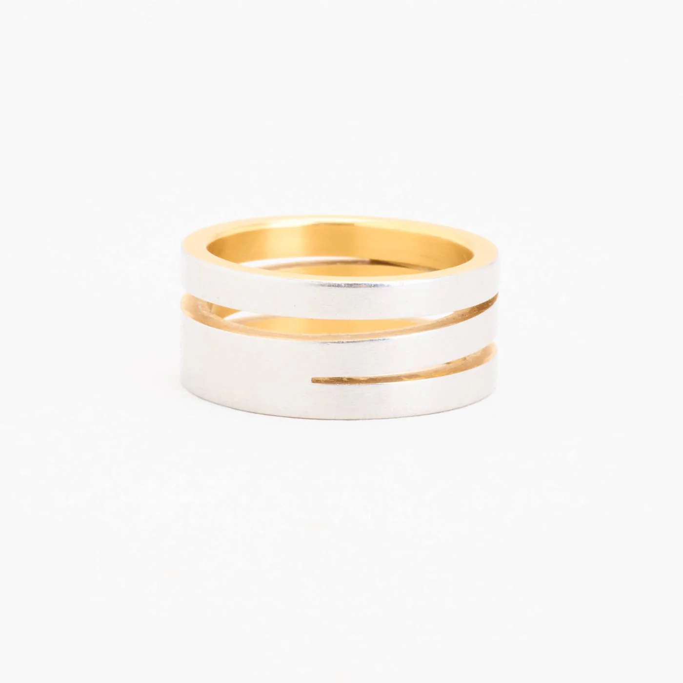 Band i 18K guld och vitt guld strl. 18.1 - 18.5 / strl. 57 - 58 - Image 4