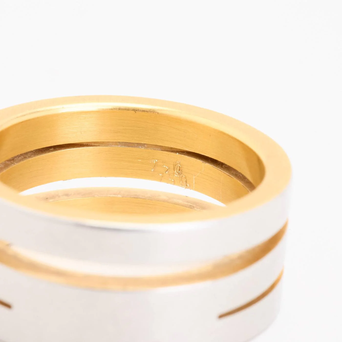 Band i 18K guld och vitt guld strl. 18.1 - 18.5 / strl. 57 - 58 - Image 5