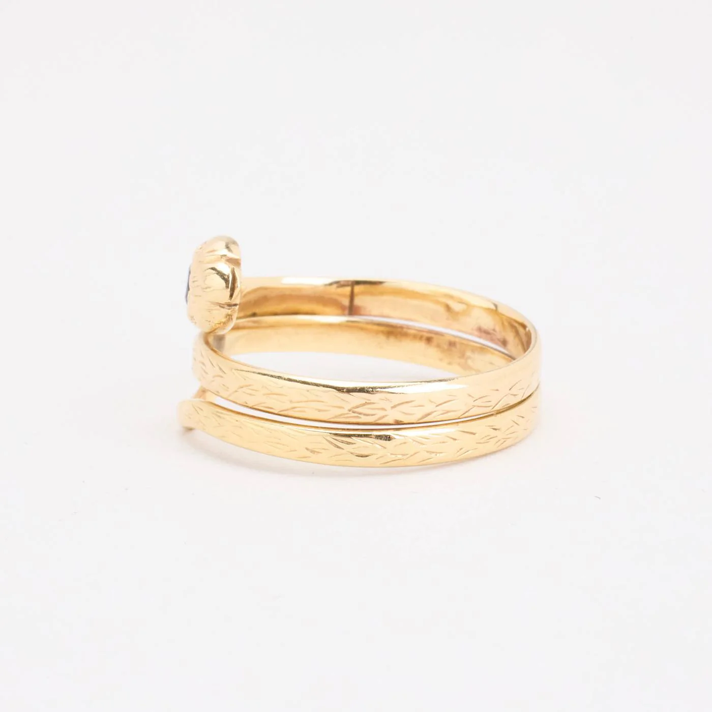 Ormring i 14K guld med en syntetisk safir strl. 20.4 / strl. 64 - Image 4