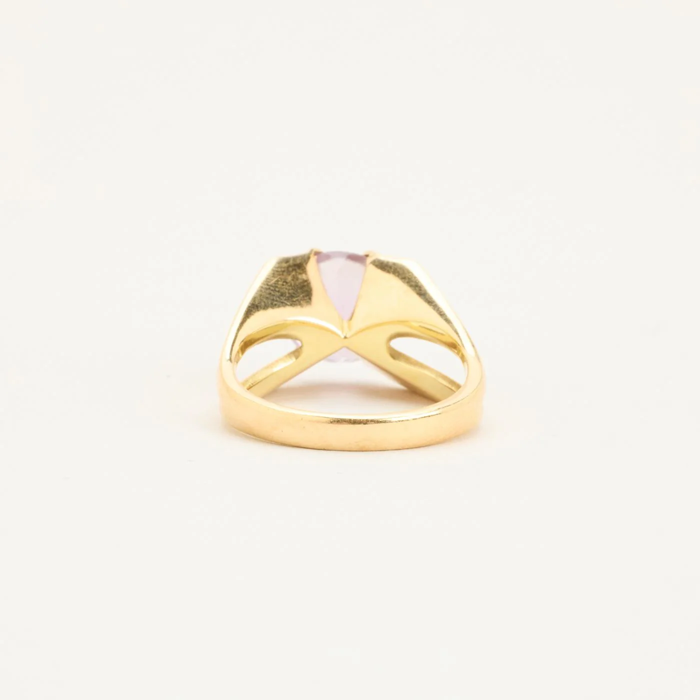 Cocktailring i 14K guld med en ametist strl. 18.1 / strl. 57 - Image 3