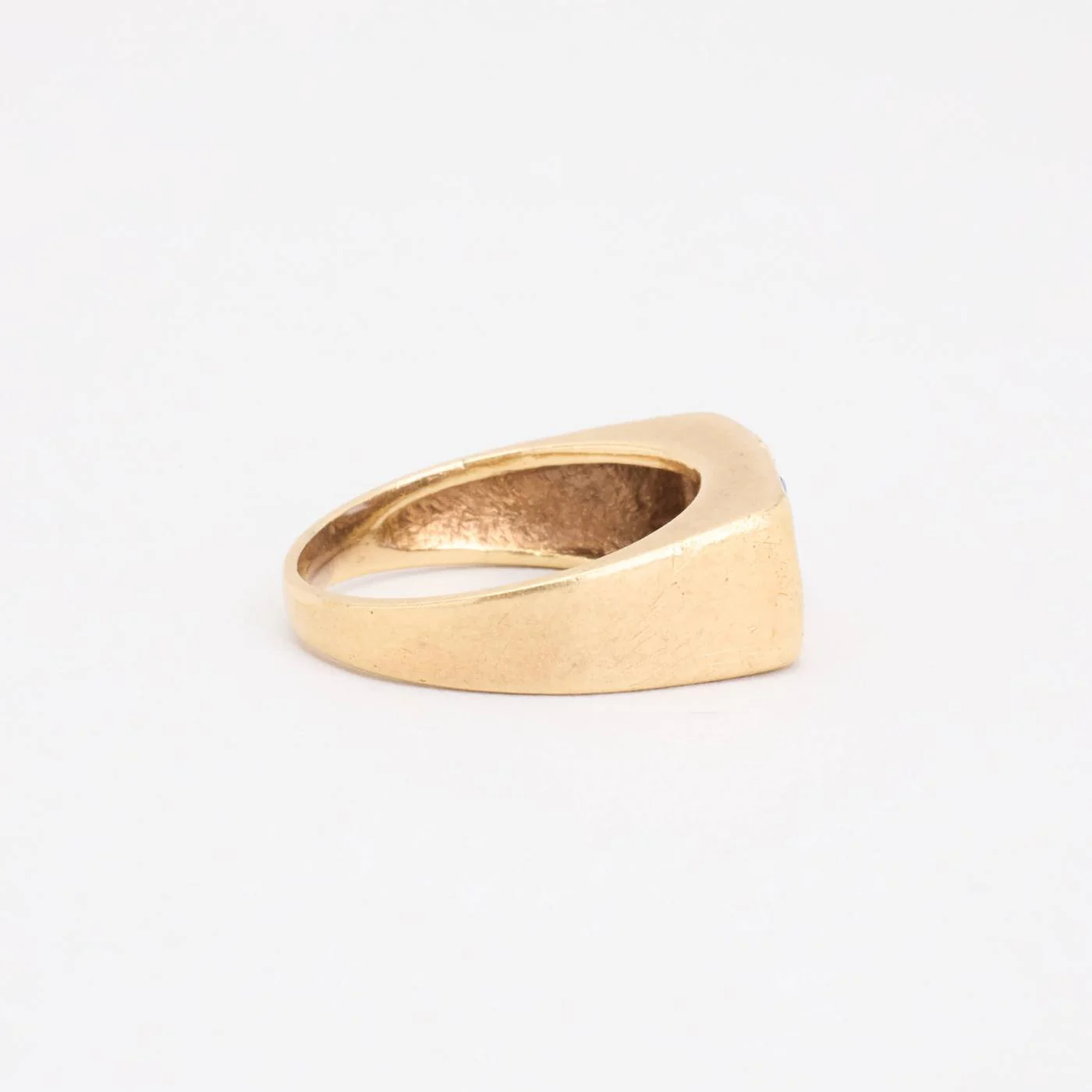 Signetring i 14K guld med en syntetisk safir strl. 15.3 / strl. 48 - Image 2