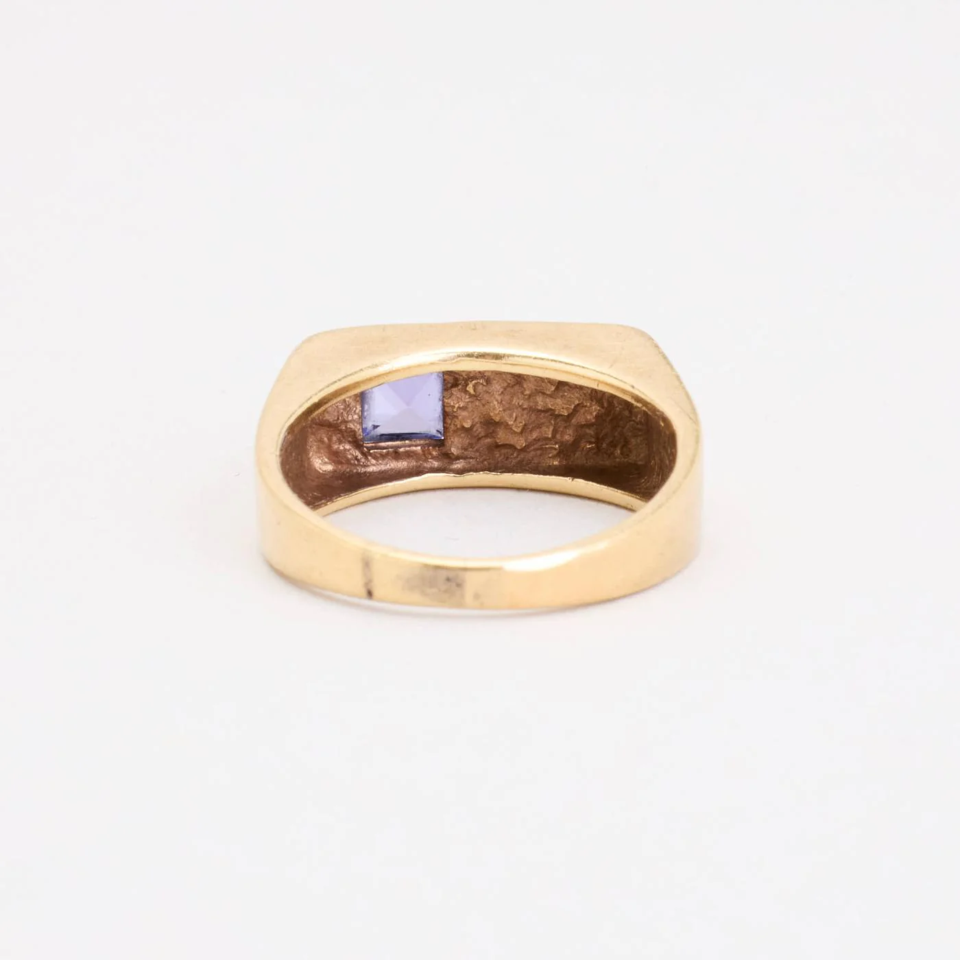Signetring i 14K guld med en syntetisk safir strl. 15.3 / strl. 48 - Image 3