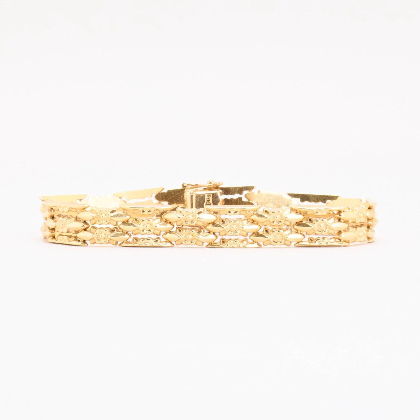 Blomma Block Armband i 18K guld, 17 cm, 15.25 g