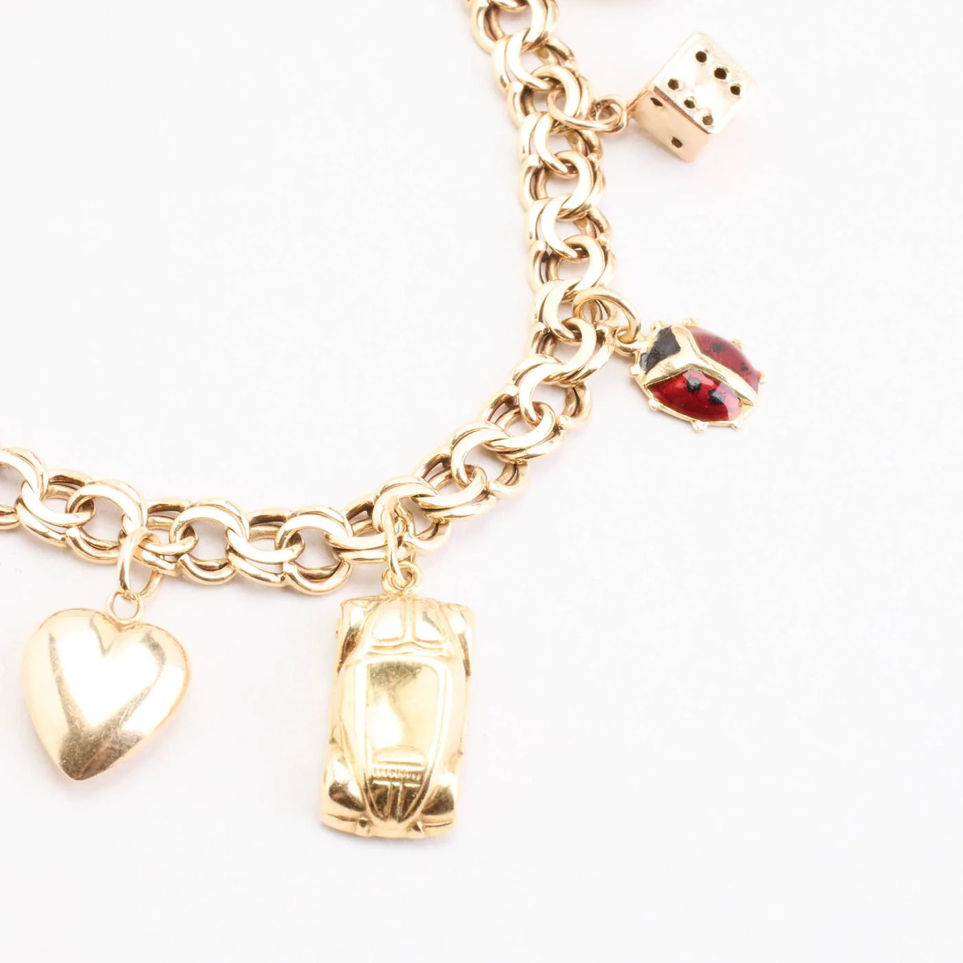 Bismarck berlockarmband i 14K guld med en emalj, 19 cm, 18.04 g - Image 3