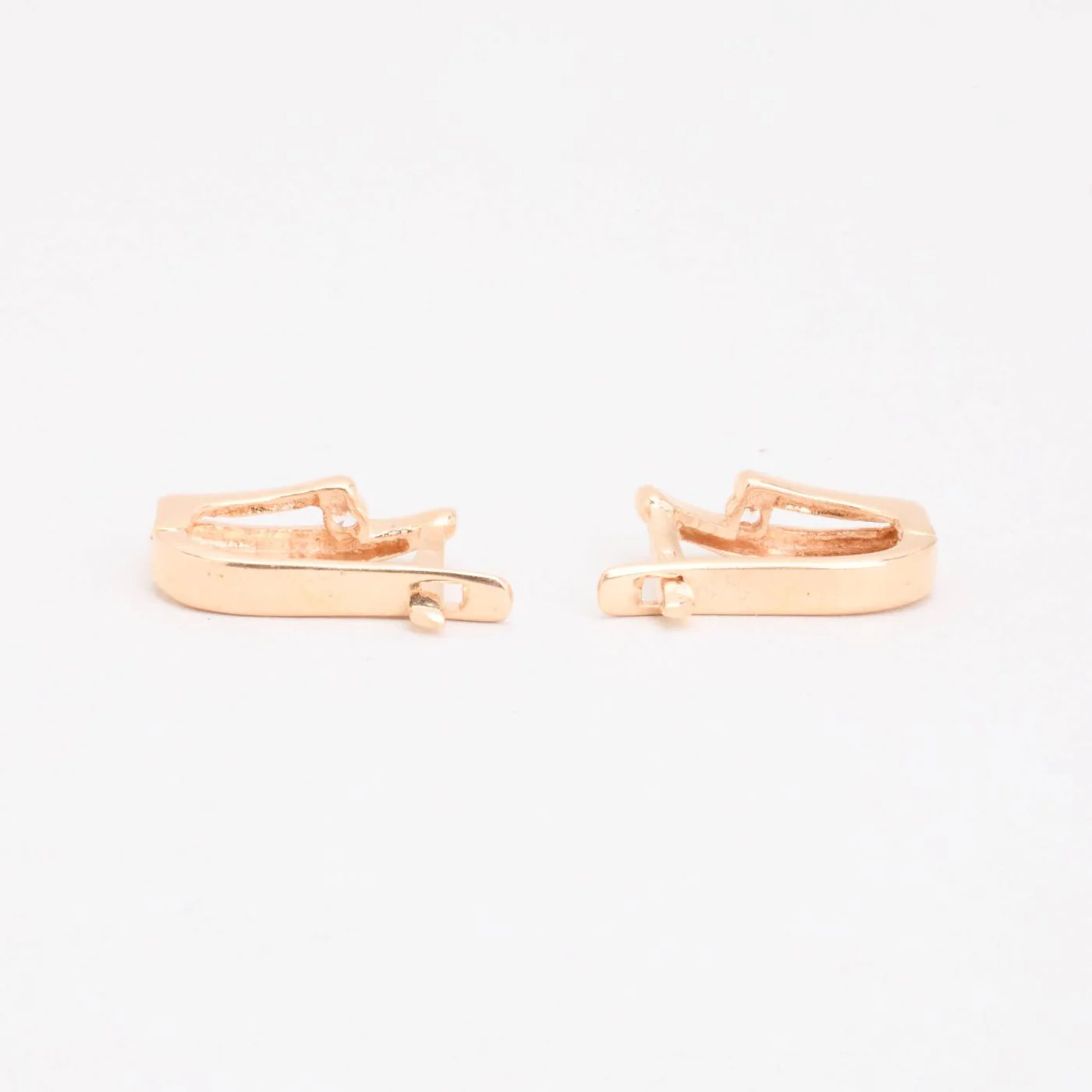 Huggies i 14K guld med en zirkonia, 1.5 cm, - Image 4