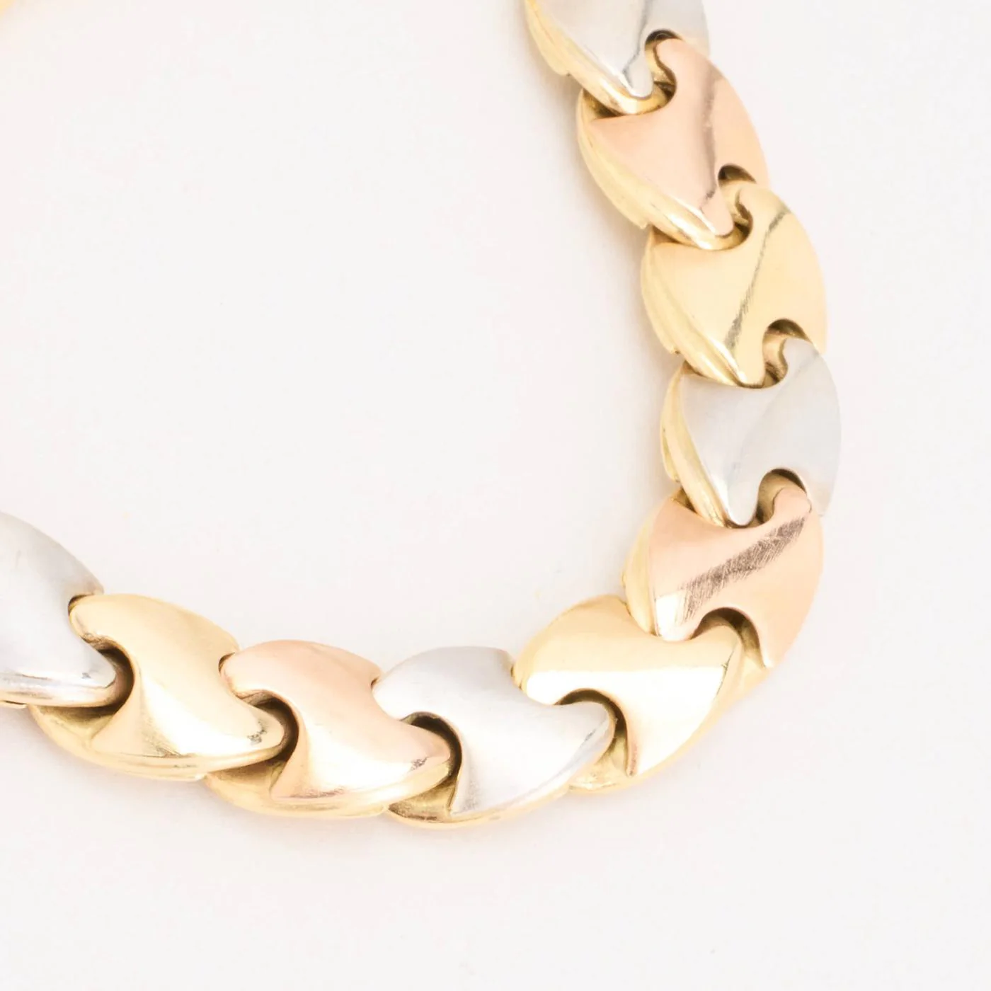 Armband i 14K guld, vitt guld och roséguld, 18.5 cm, 28 g - Image 2
