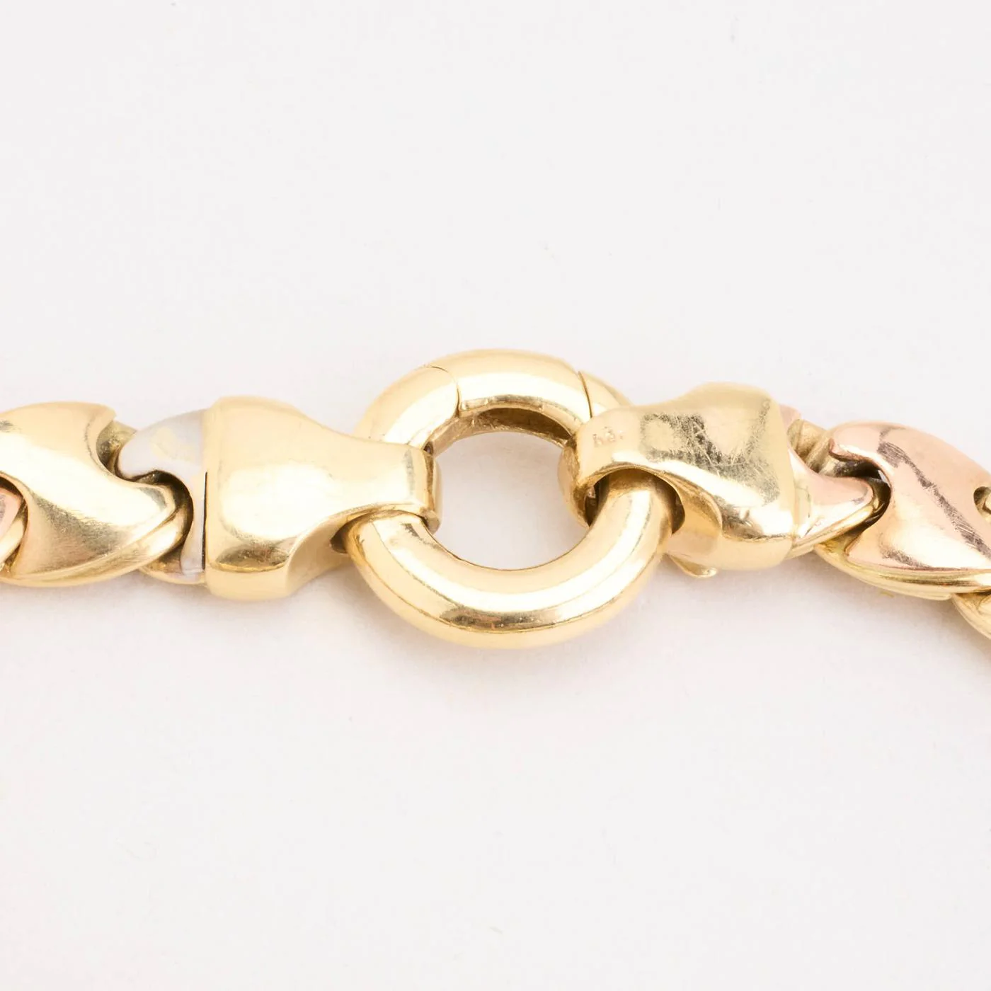Armband i 14K guld, vitt guld och roséguld, 18.5 cm, 28 g - Image 3