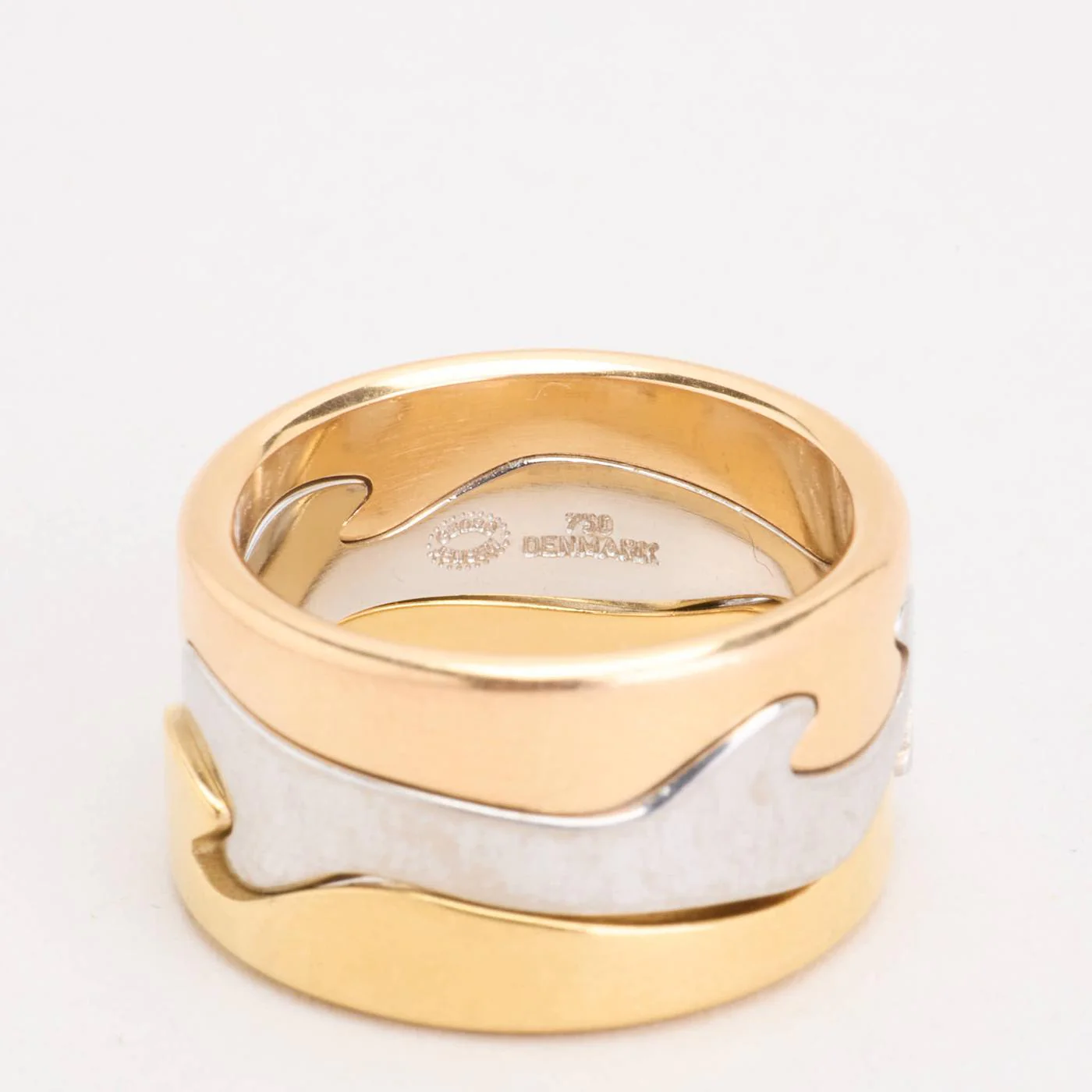 Georg Jensen Fushion band i 18K guld, vitt guld och roséguld strl. 16.2 / strl. 51 - Image 4
