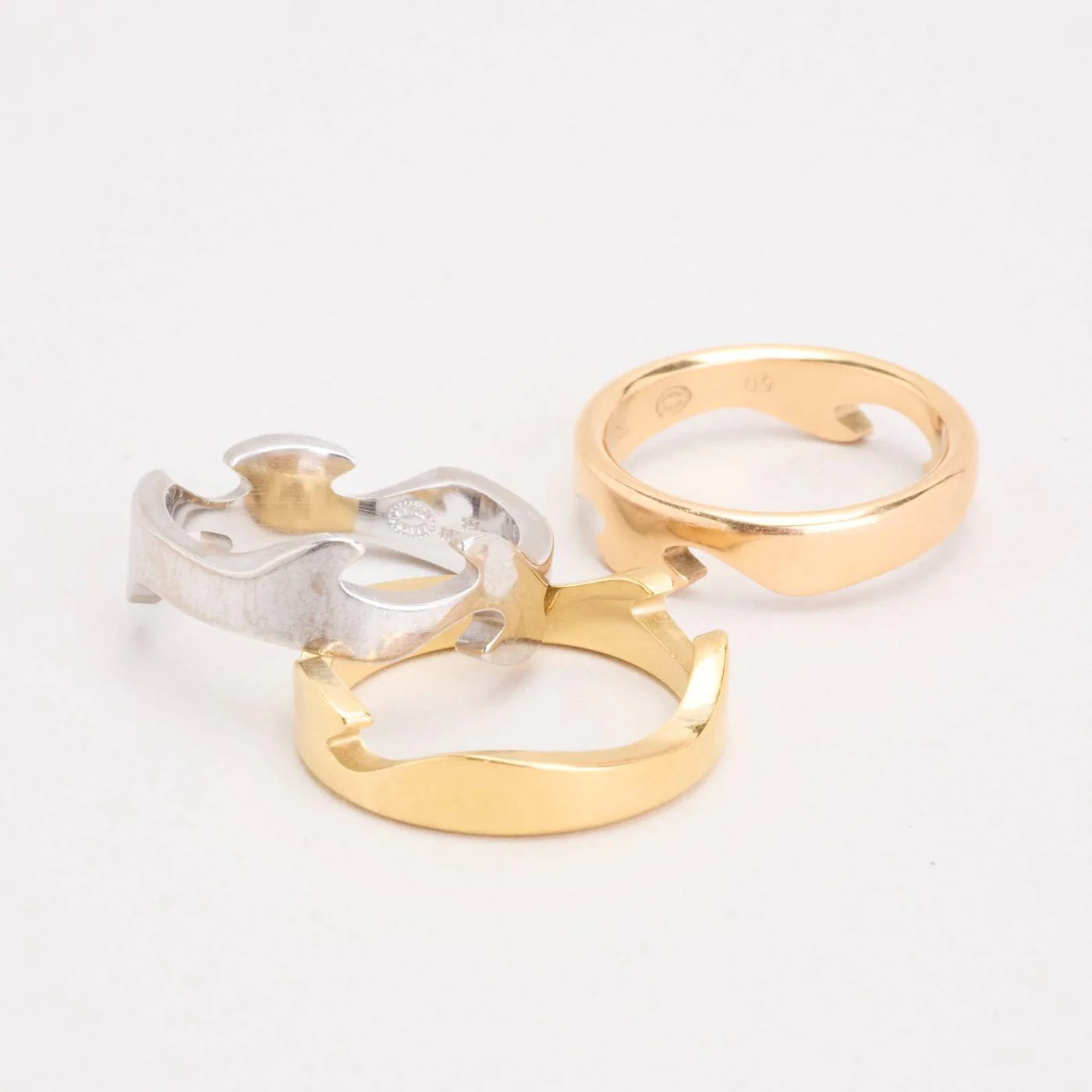 Georg Jensen Fushion band i 18K guld, vitt guld och roséguld strl. 16.2 / strl. 51 - Image 5
