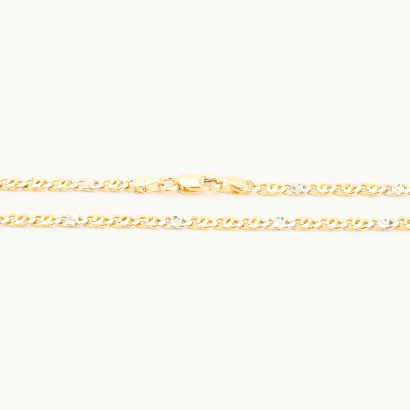 Marinerlänk Halsband i 14K guld och vitt guld, 47 cm, 13.75 g - Image 3