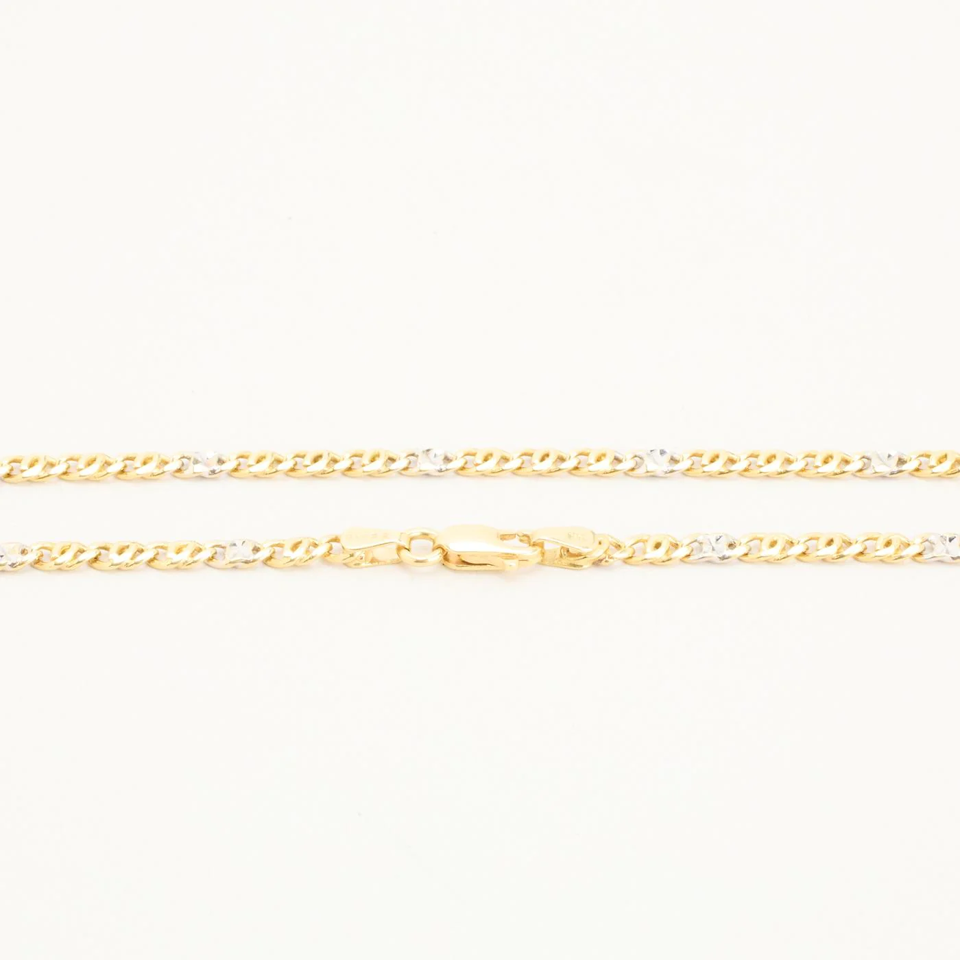 Marinerlänk Halsband i 14K guld och vitt guld, 47 cm, 13.75 g - Image 4