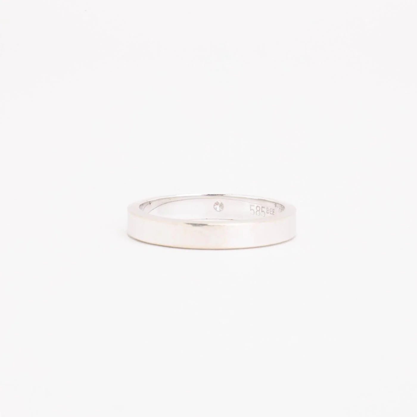 Alliansring med diamant (0.06 ct) i 14K vitt guld strl. 16.6 - 16.9 / strl. 52 - 53 - Image 3