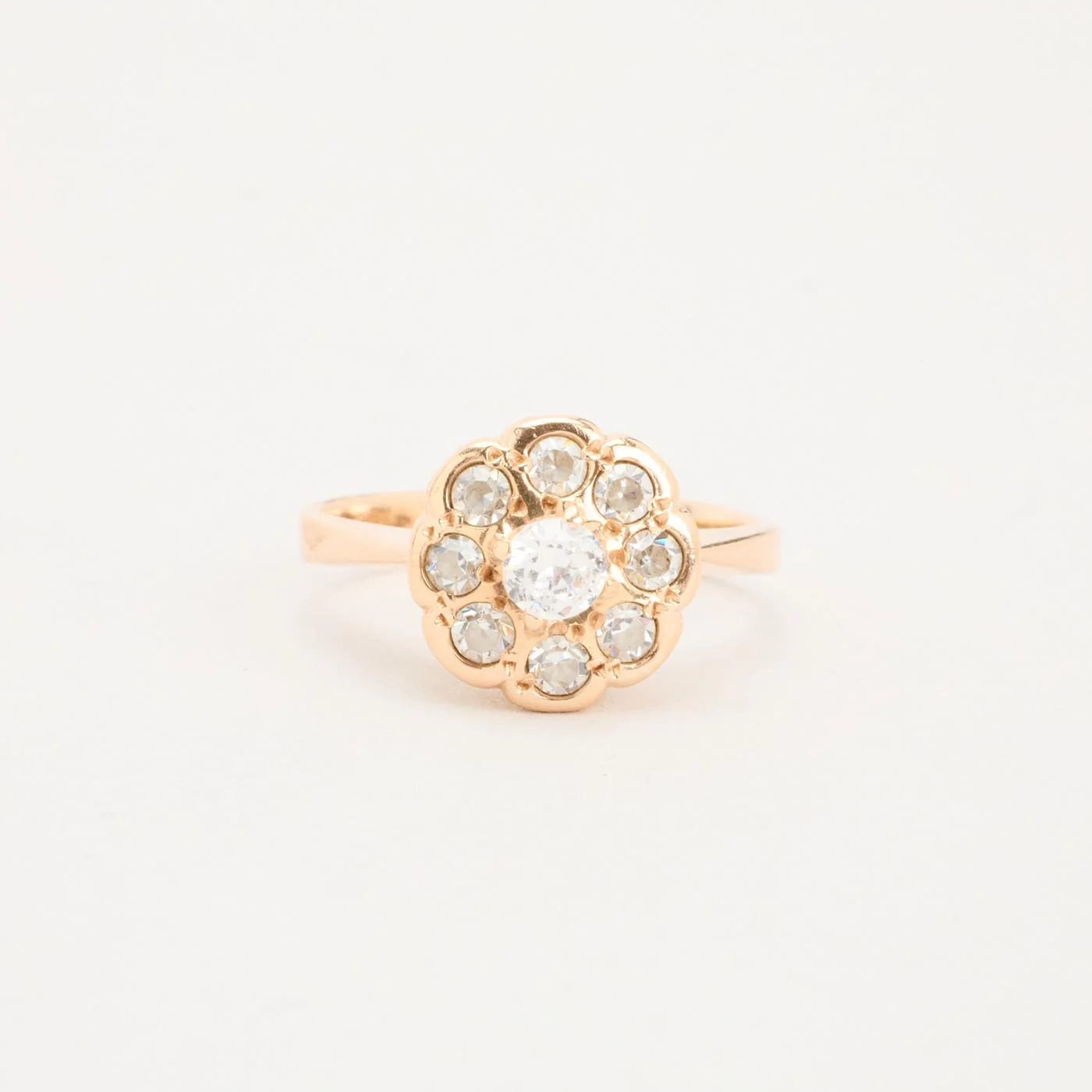 Haloring i 14K guld med en zirkonia strl. 17.2 / strl. 54