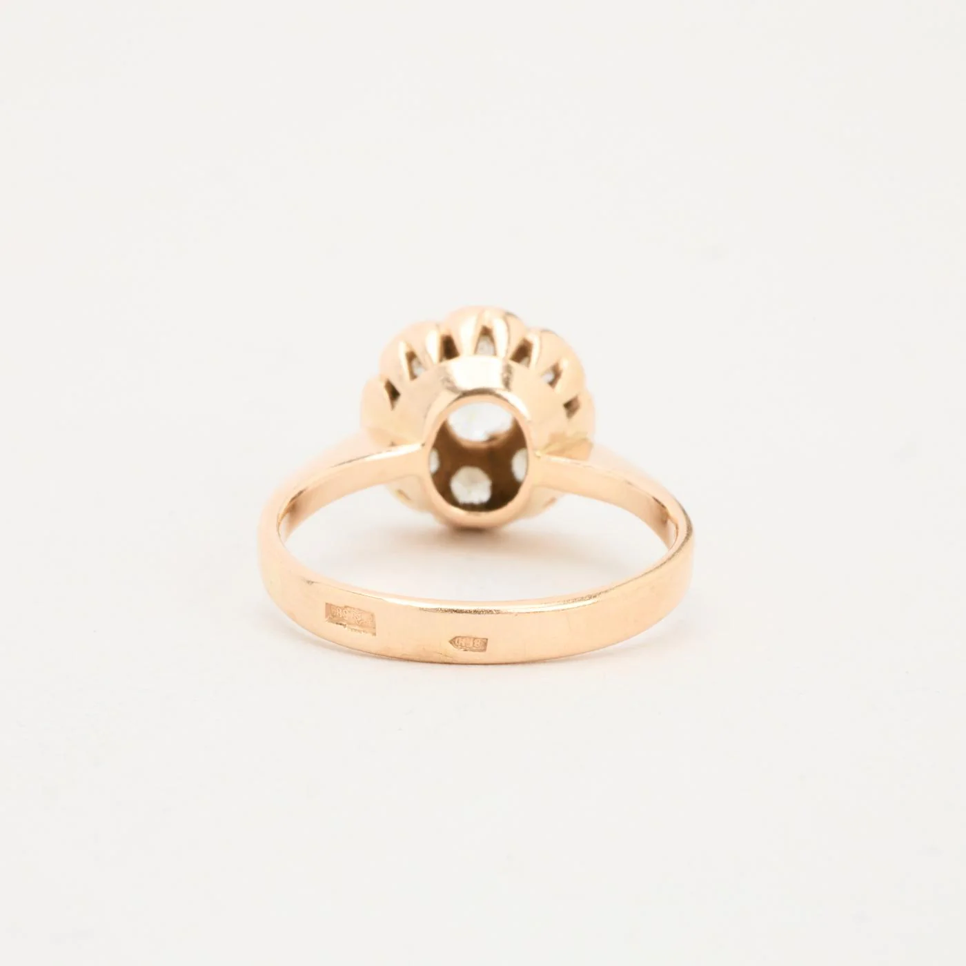 Haloring i 14K guld med en zirkonia strl. 17.2 / strl. 54 - Image 3