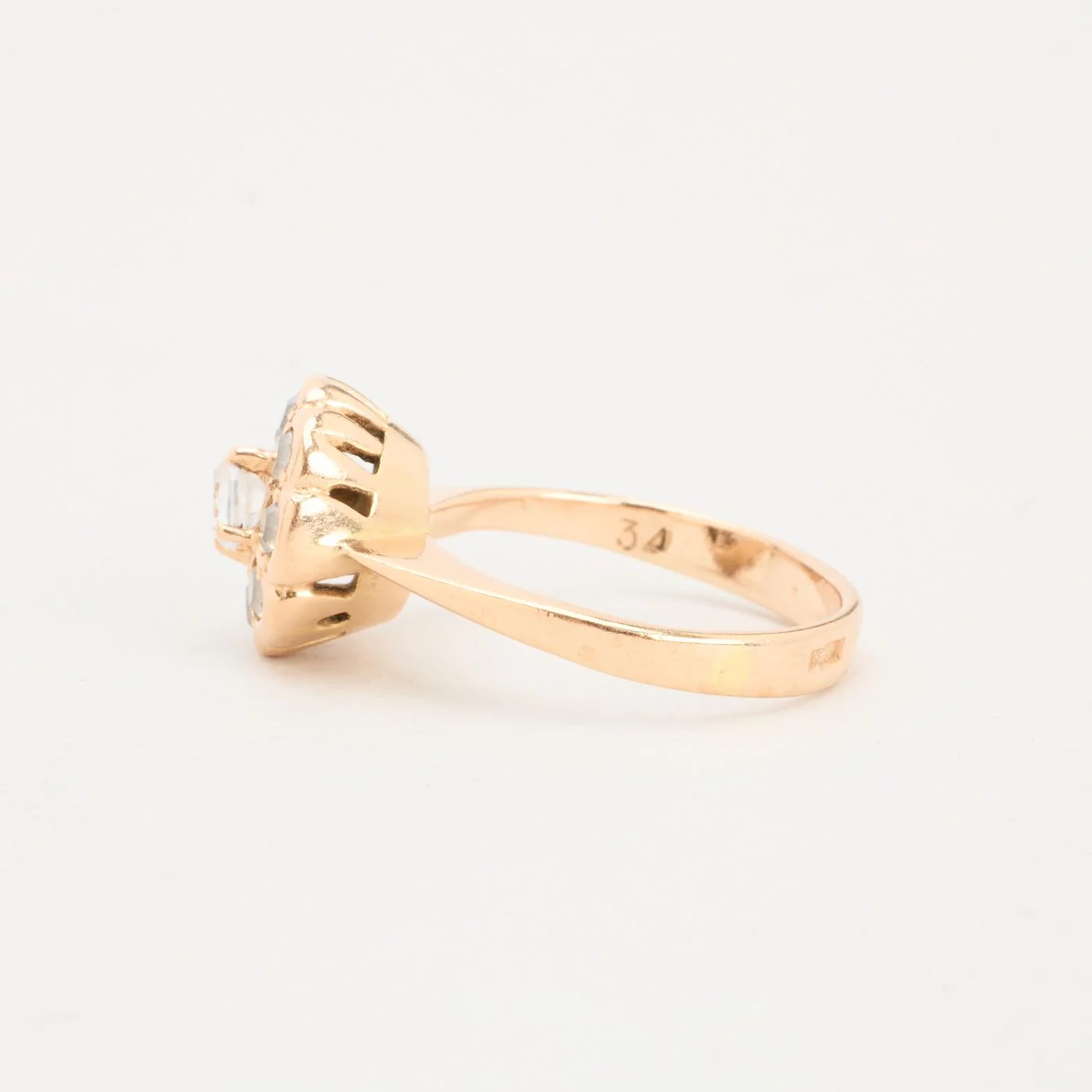 Haloring i 14K guld med en zirkonia strl. 17.2 / strl. 54 - Image 4