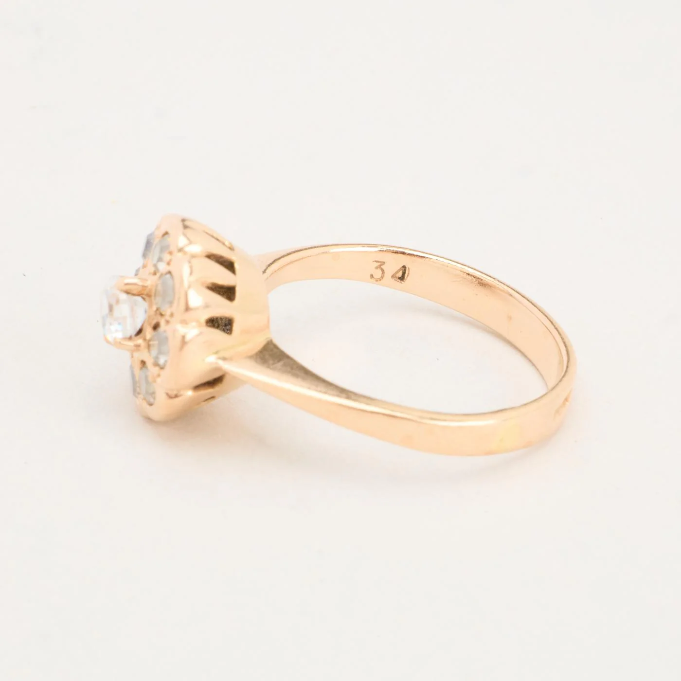 Haloring i 14K guld med en zirkonia strl. 17.2 / strl. 54 - Image 5