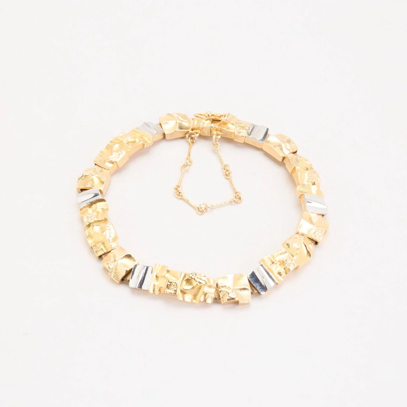Armband i 14K guld och vitt guld, 17 cm, 27.38 g