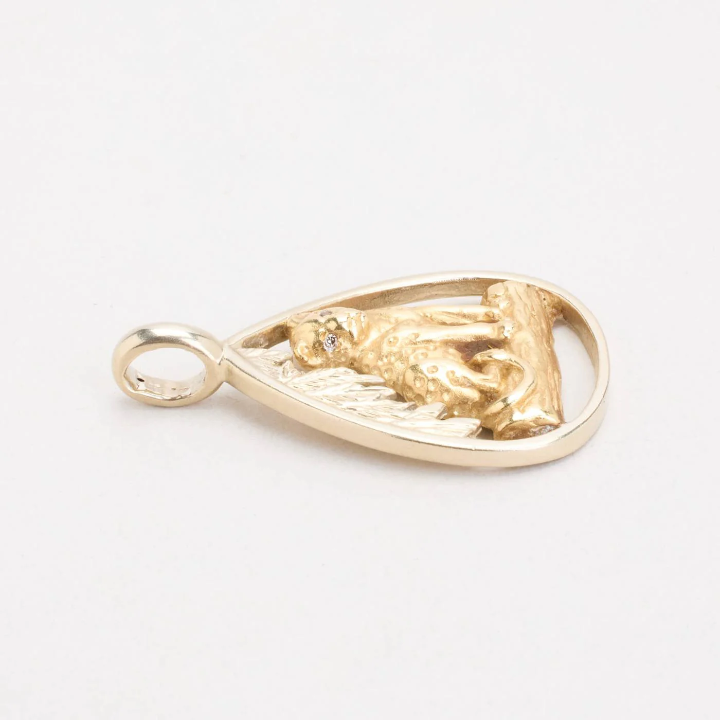 Panter Hänge med diamant (0.01 ct) i 14K guld, 4 cm, 11.1 g - Image 3