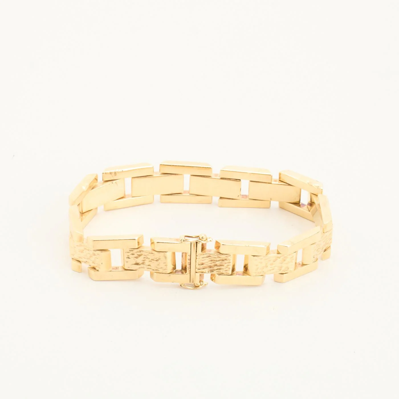Block Armband i 14K guld, 18.5 cm, 21.5 g