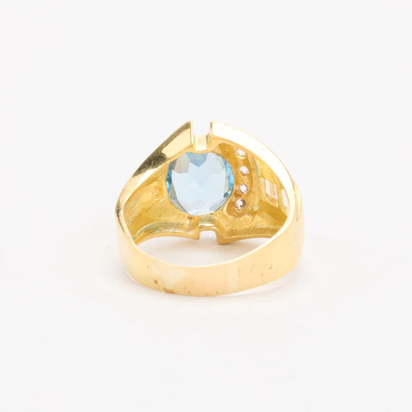 Signetring i 18K guld med en syntetisk spinell och zirkonia strl. 20.1 / strl. 63 - Image 3