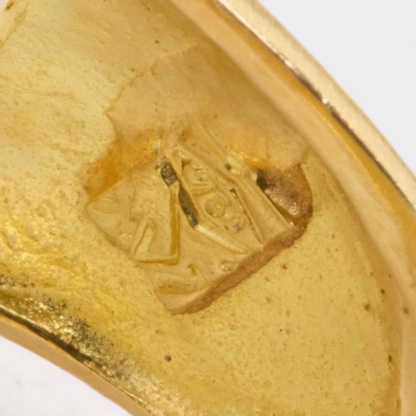 Signetring i 18K guld med en syntetisk spinell och zirkonia strl. 20.1 / strl. 63 - Image 5