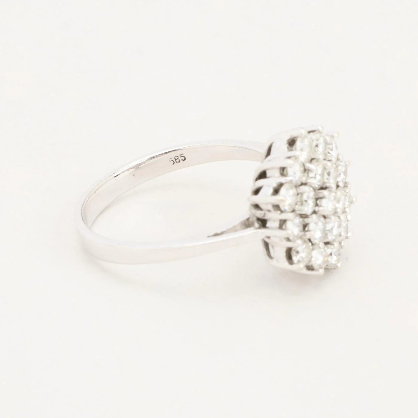 Pavéring med diamant (0.7 ct) i 14K vitt guld strl. 16.6 / strl. 52 - Image 5