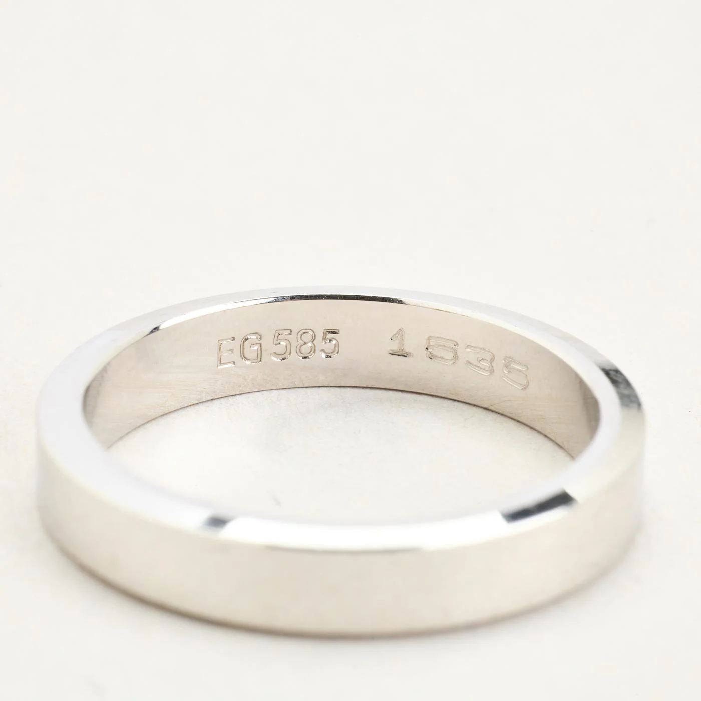 Vigselring i 14K vitt guld strl. 16.9 / strl. 53 - Image 6