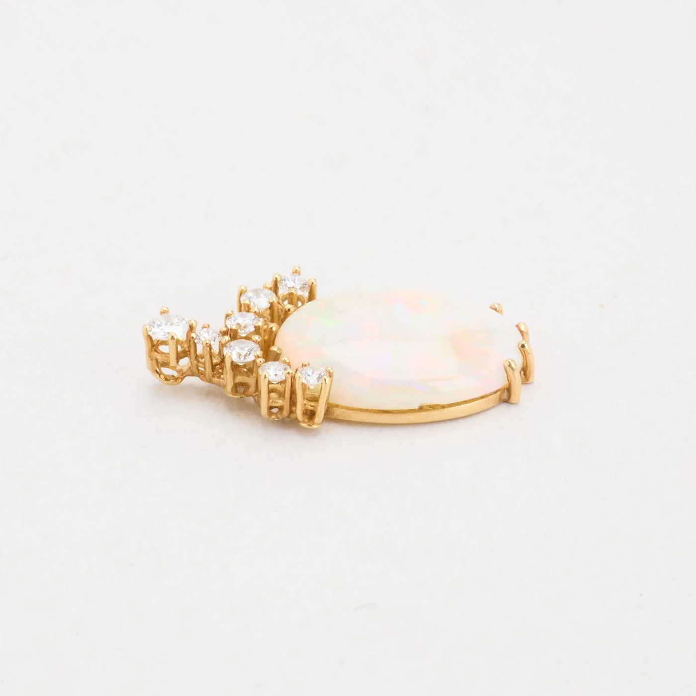 Hänge med diamant (0.52 ct) i 18K guld med en opal, 2.7 cm, 3.3 g - Image 3