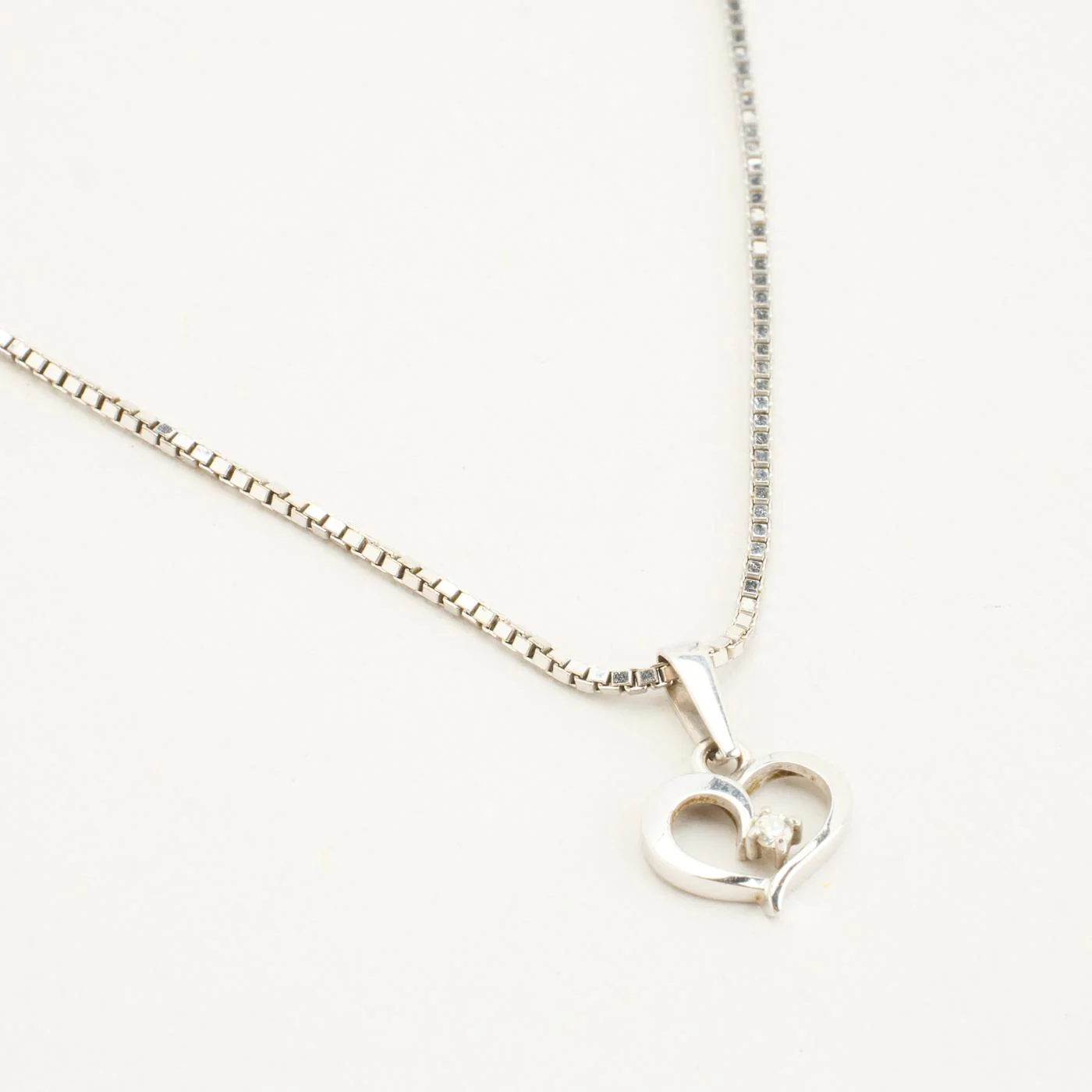 Venezia Halsband med diamant (0.03 ct) i 8K vitt guld, 45 cm, 5.2 g - Image 2
