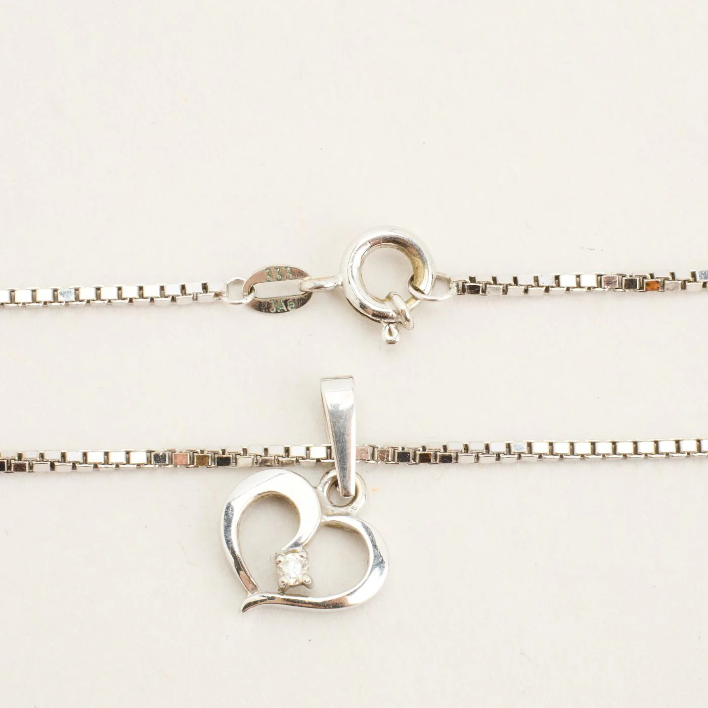 Venezia Halsband med diamant (0.03 ct) i 8K vitt guld, 45 cm, 5.2 g - Image 3