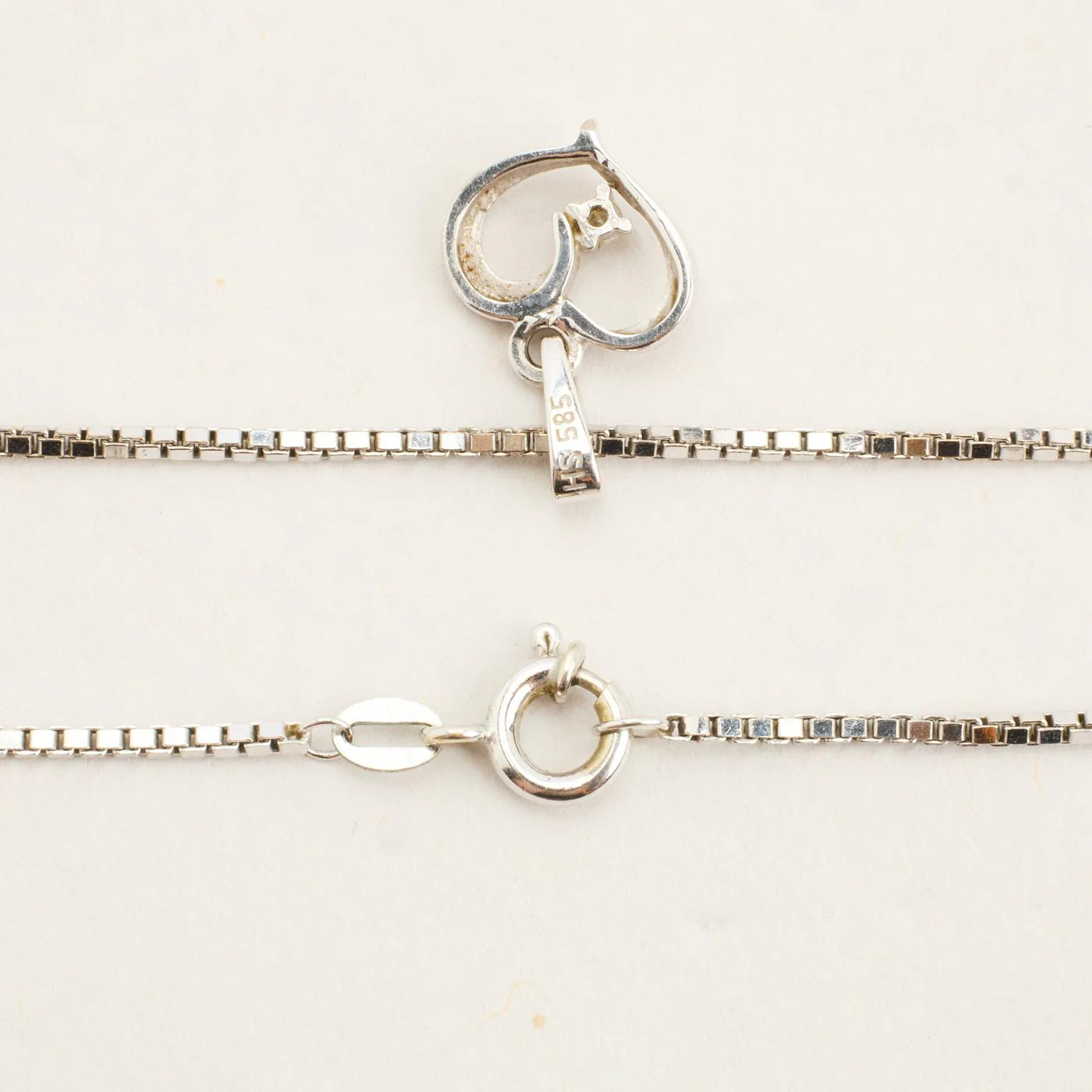 Venezia Halsband med diamant (0.03 ct) i 8K vitt guld, 45 cm, 5.2 g - Image 4