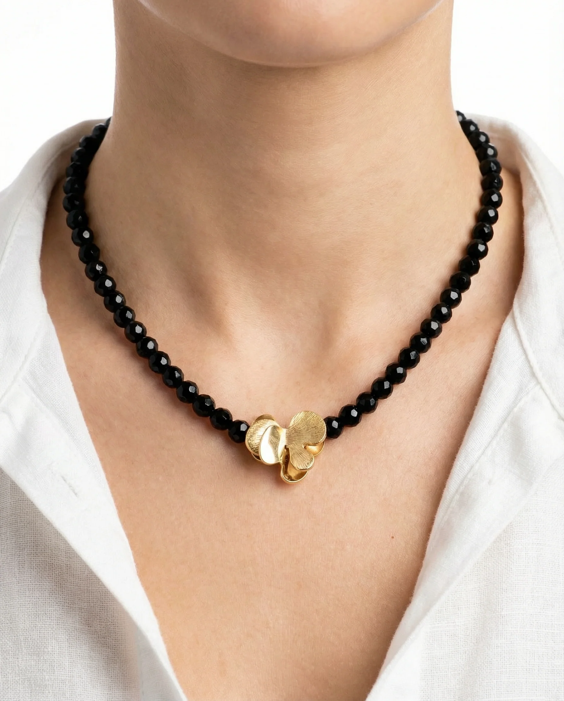 Ole Lynggaard Laura Stenkedja Halsband i 18K guld med en onyx, 43 cm, 28.26 g