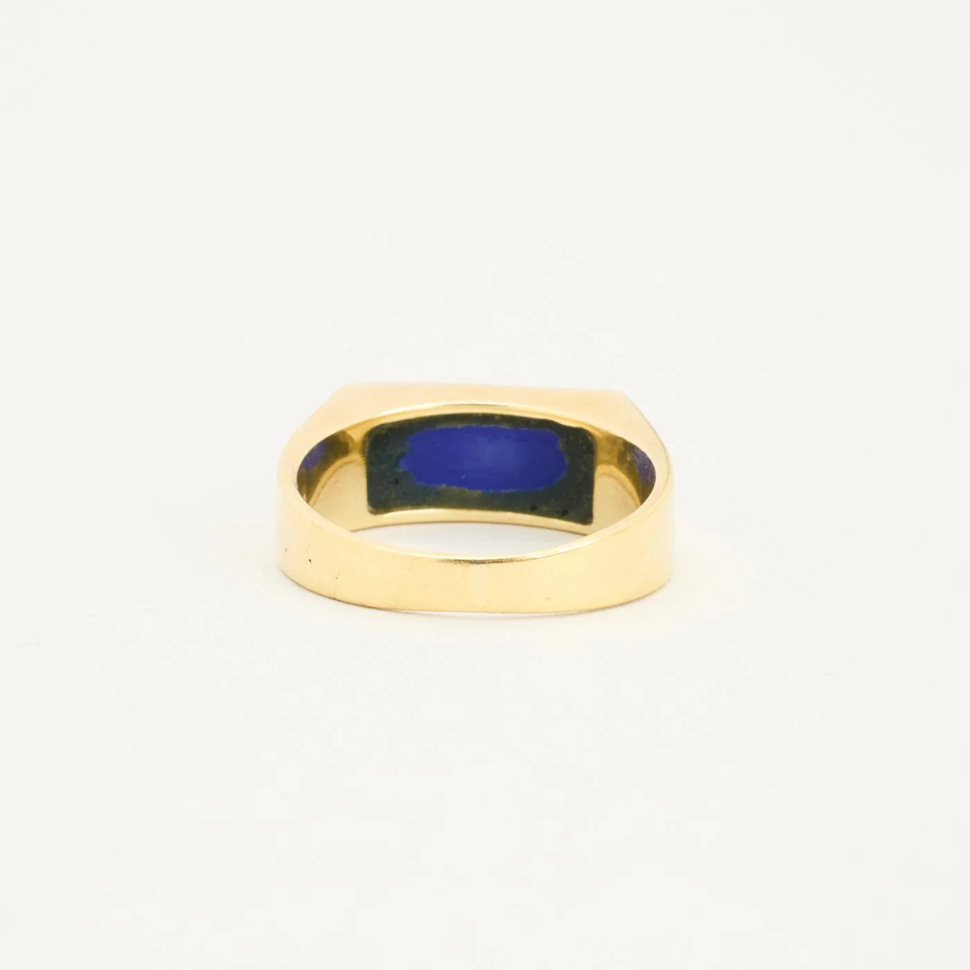 Signetring i 14K guld med en lapis lazuli strl. 16.9 / strl. 53 - Image 3