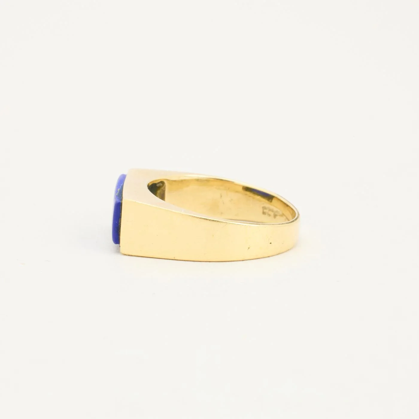 Signetring i 14K guld med en lapis lazuli strl. 16.9 / strl. 53 - Image 4