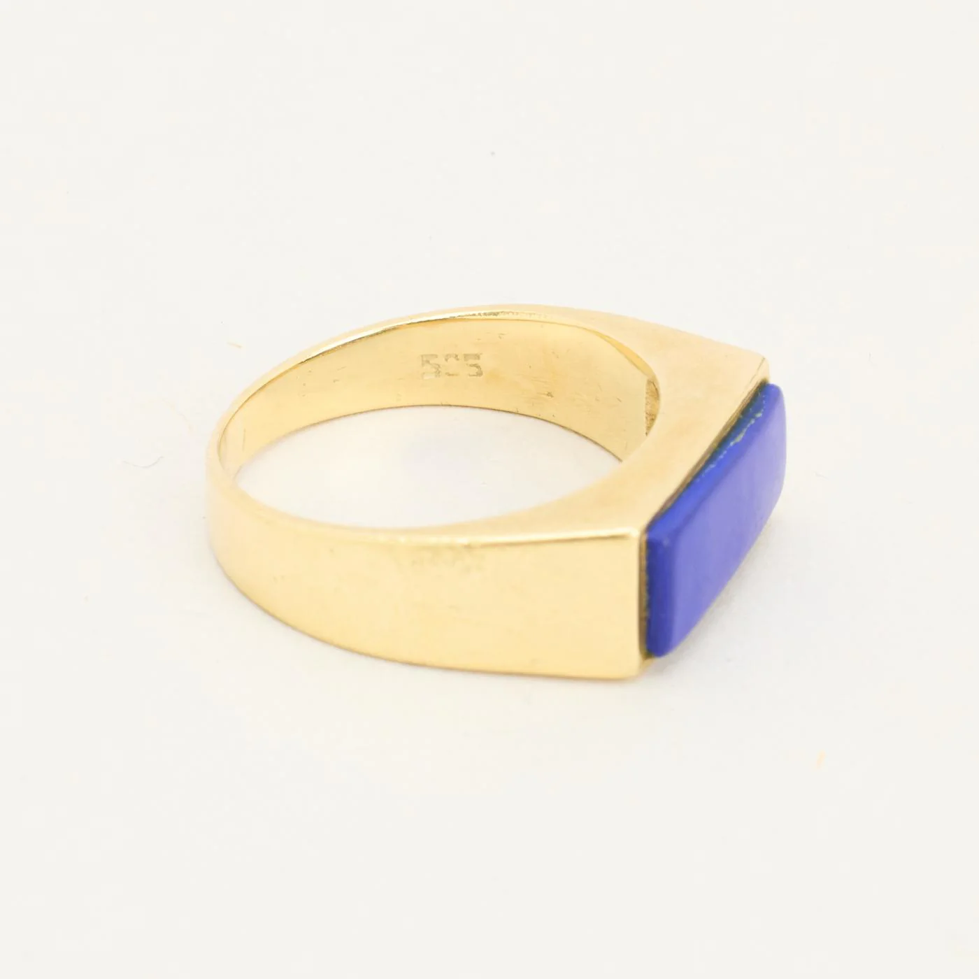 Signetring i 14K guld med en lapis lazuli strl. 16.9 / strl. 53 - Image 5