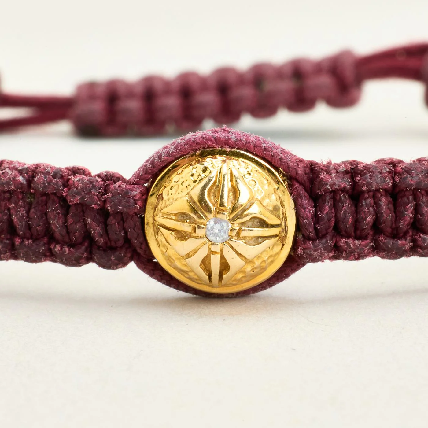 Shamballa Armband med diamant (0.01 ct) i 14K guld, 17 cm, 2.5 g - Image 3