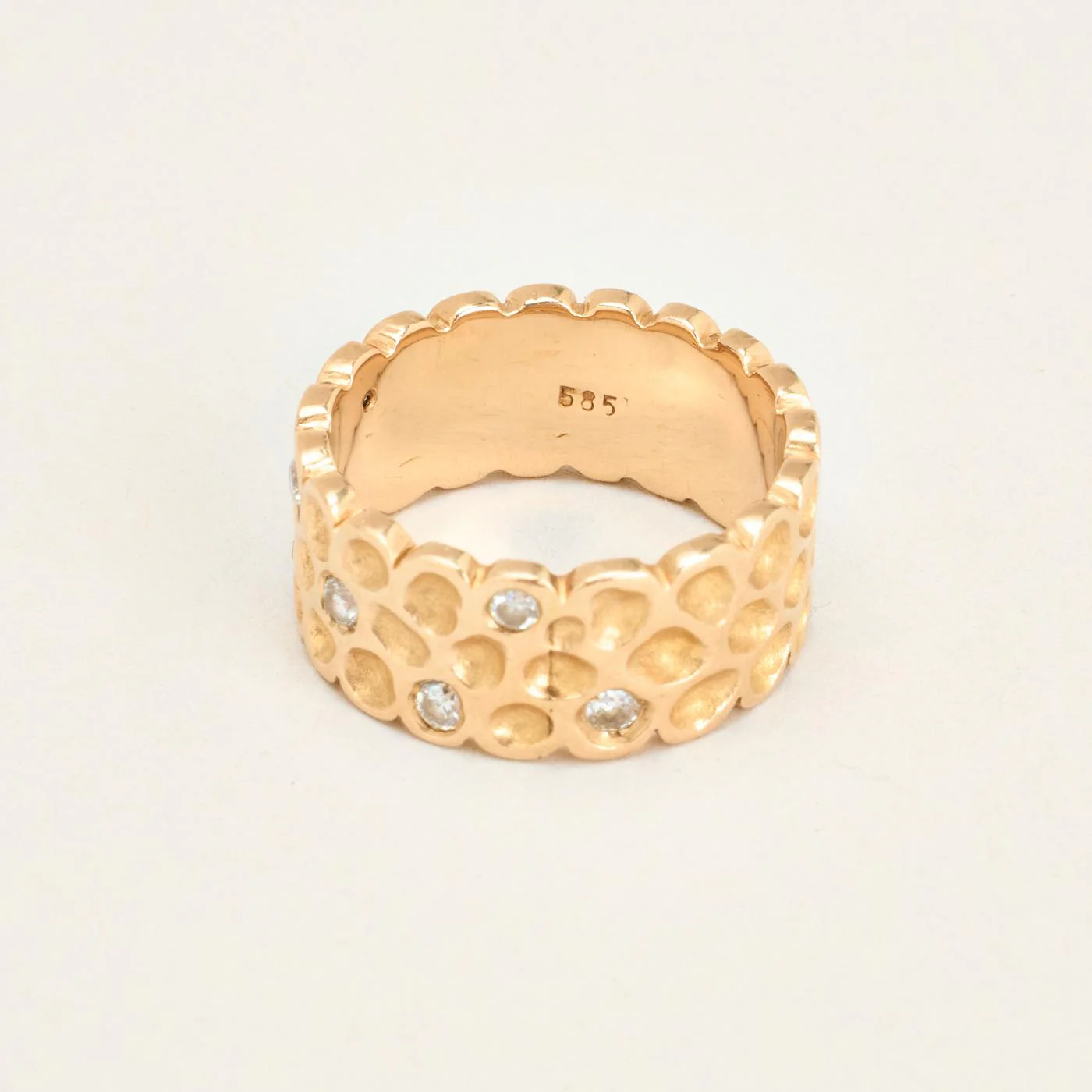 Spetsring med diamant (0.22 ct) i 14K guld strl. 15.9 / strl. 50 - Image 6