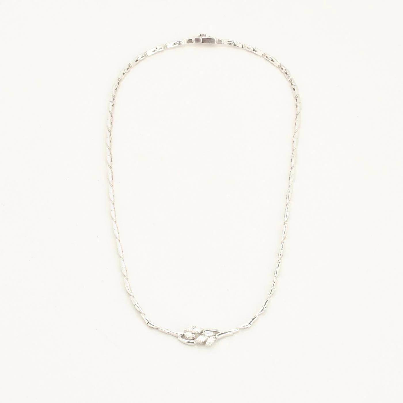 Collier med diamant (0.42 ct) i 18K vitt guld, 42 cm, 20.2 g - Image 2