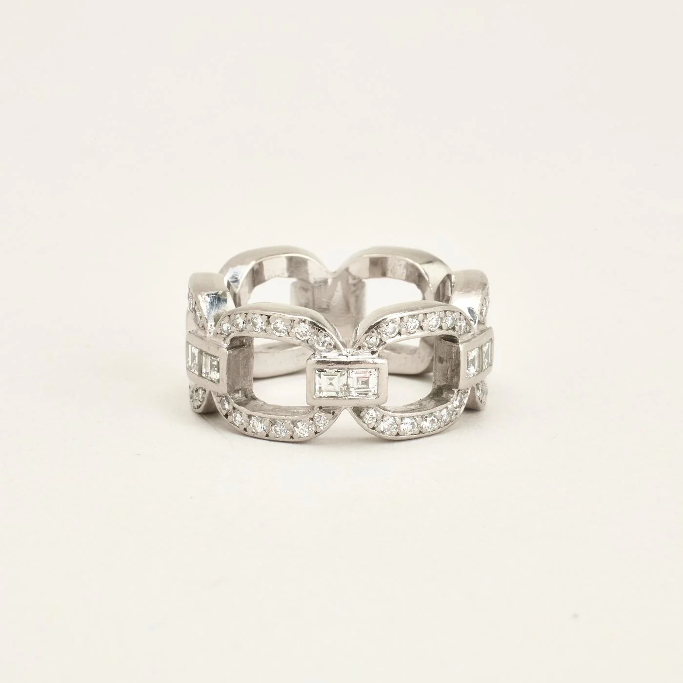 Pavéring med diamant (0.73 ct) i 18K vitt guld strl. 16.6 - 16.9 / strl. 52 - 53 - Image 3