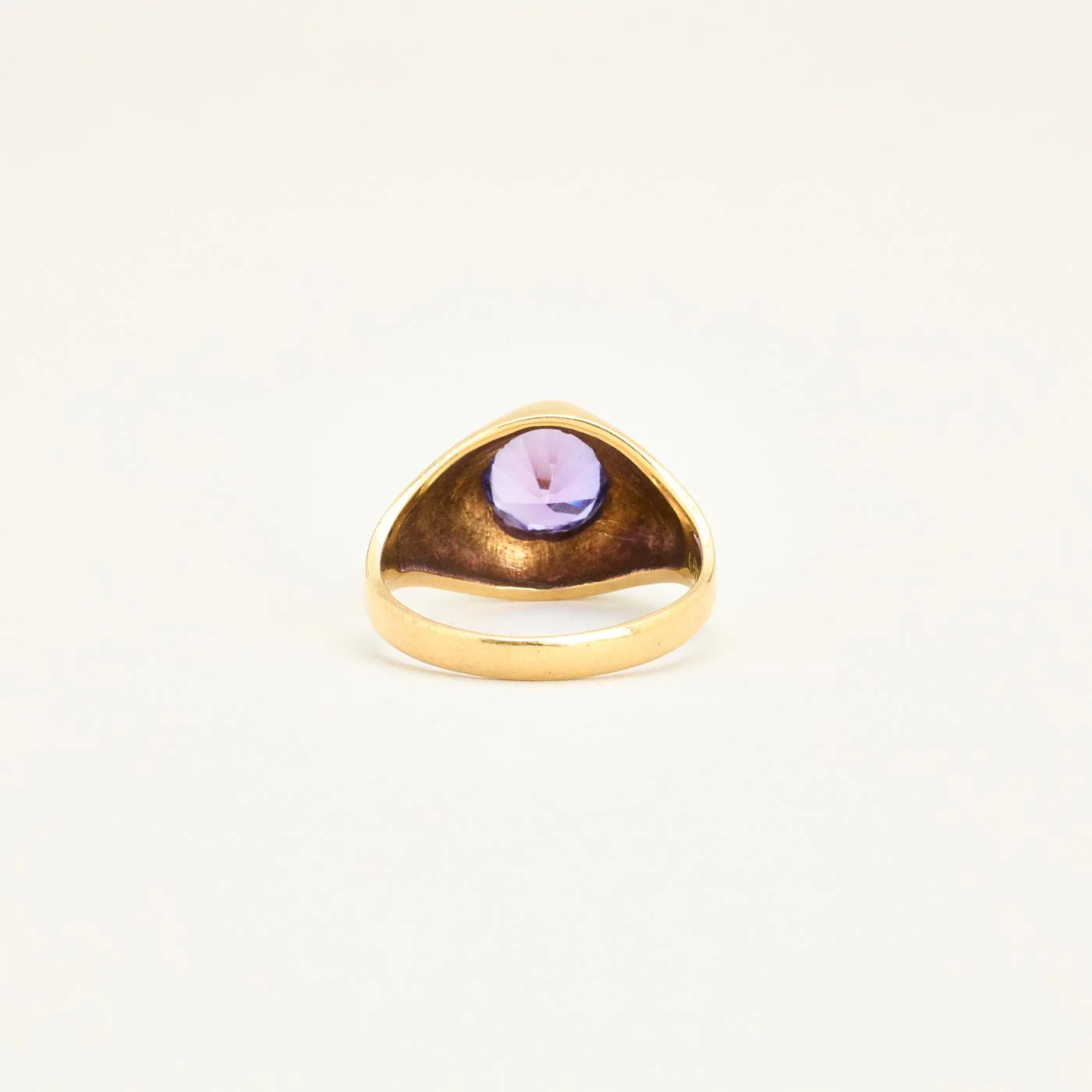 Signetring i 14K guld med en syntetisk safir strl. 17.5 / strl. 55 - Image 4