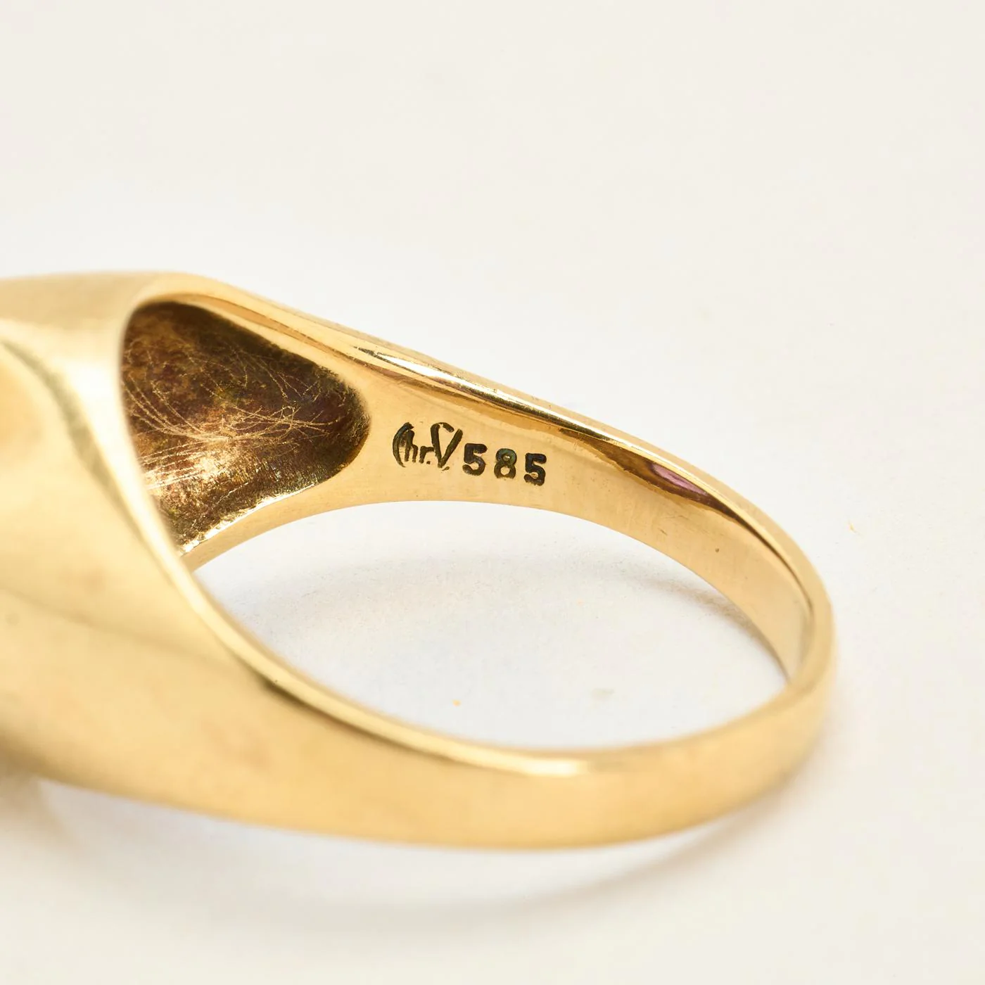 Signetring i 14K guld med en syntetisk safir strl. 17.5 / strl. 55 - Image 6